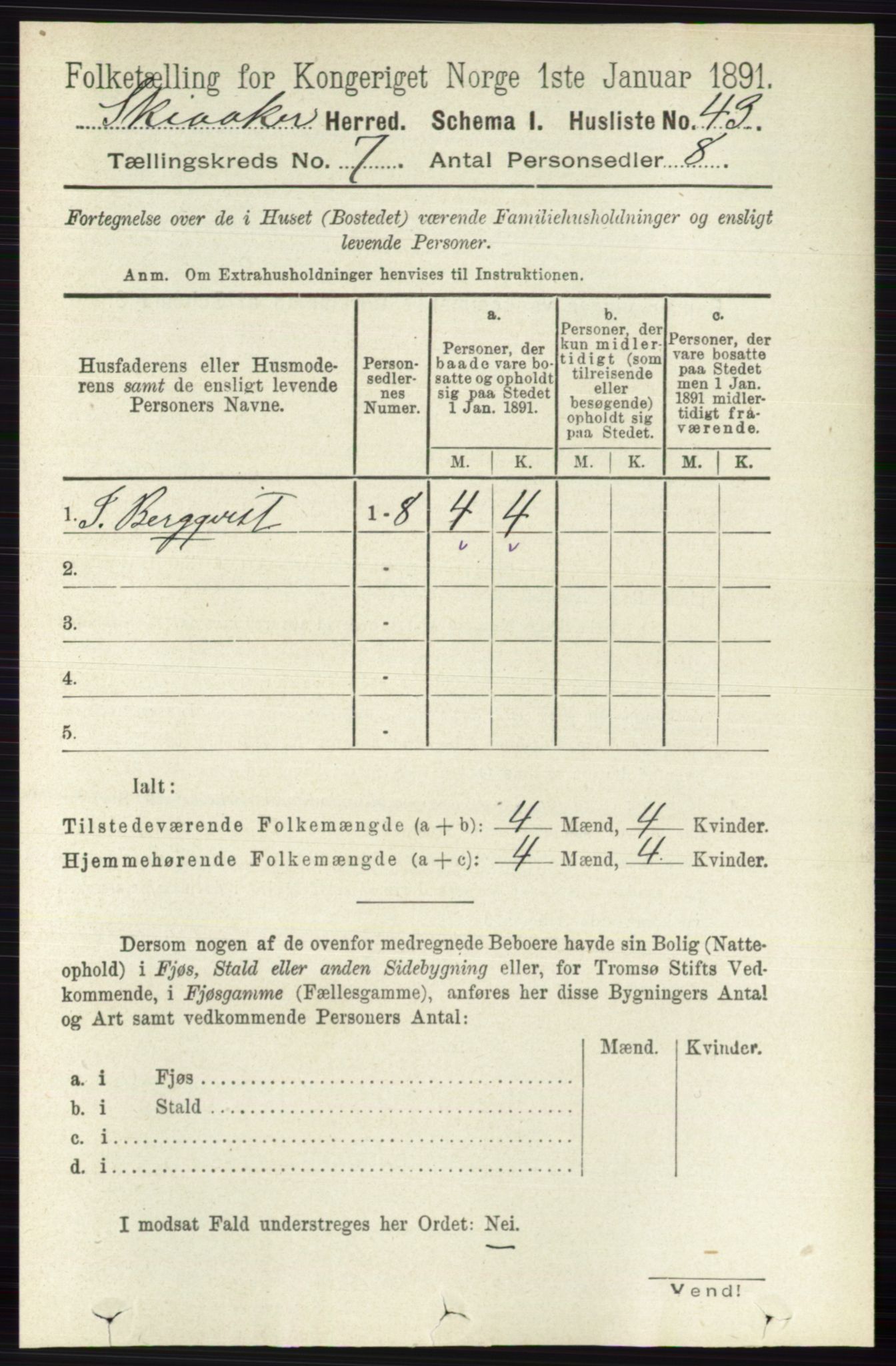 RA, 1891 census for 0513 Skjåk, 1891, p. 2284