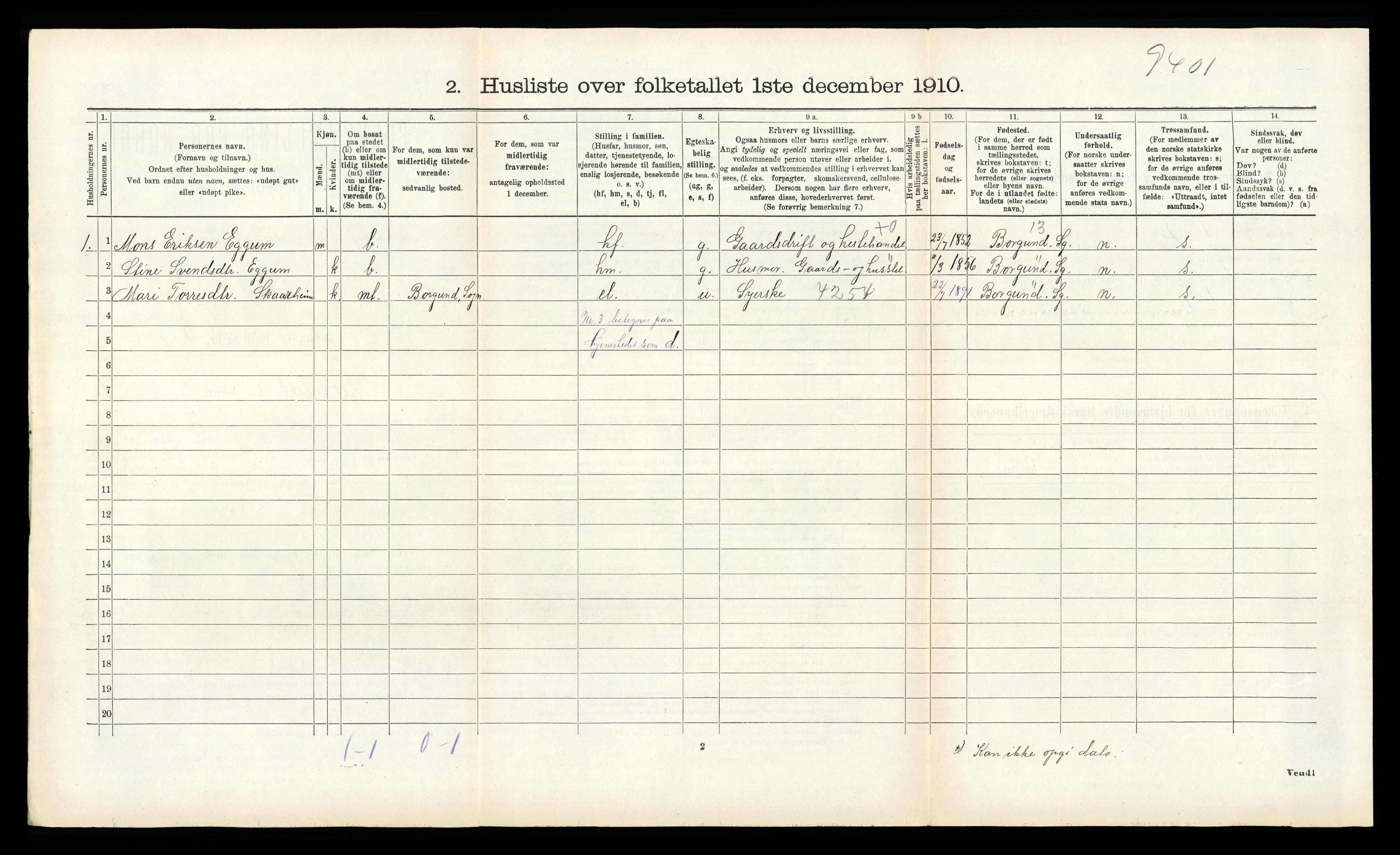 RA, 1910 census for Lærdal, 1910, p. 355