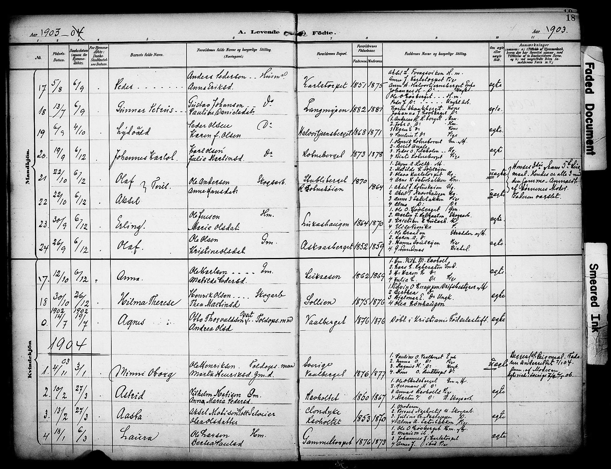 Grue prestekontor, SAH/PREST-036/H/Ha/Haa/L0014: Parish register (official) no. 14, 1898-1915, p. 18