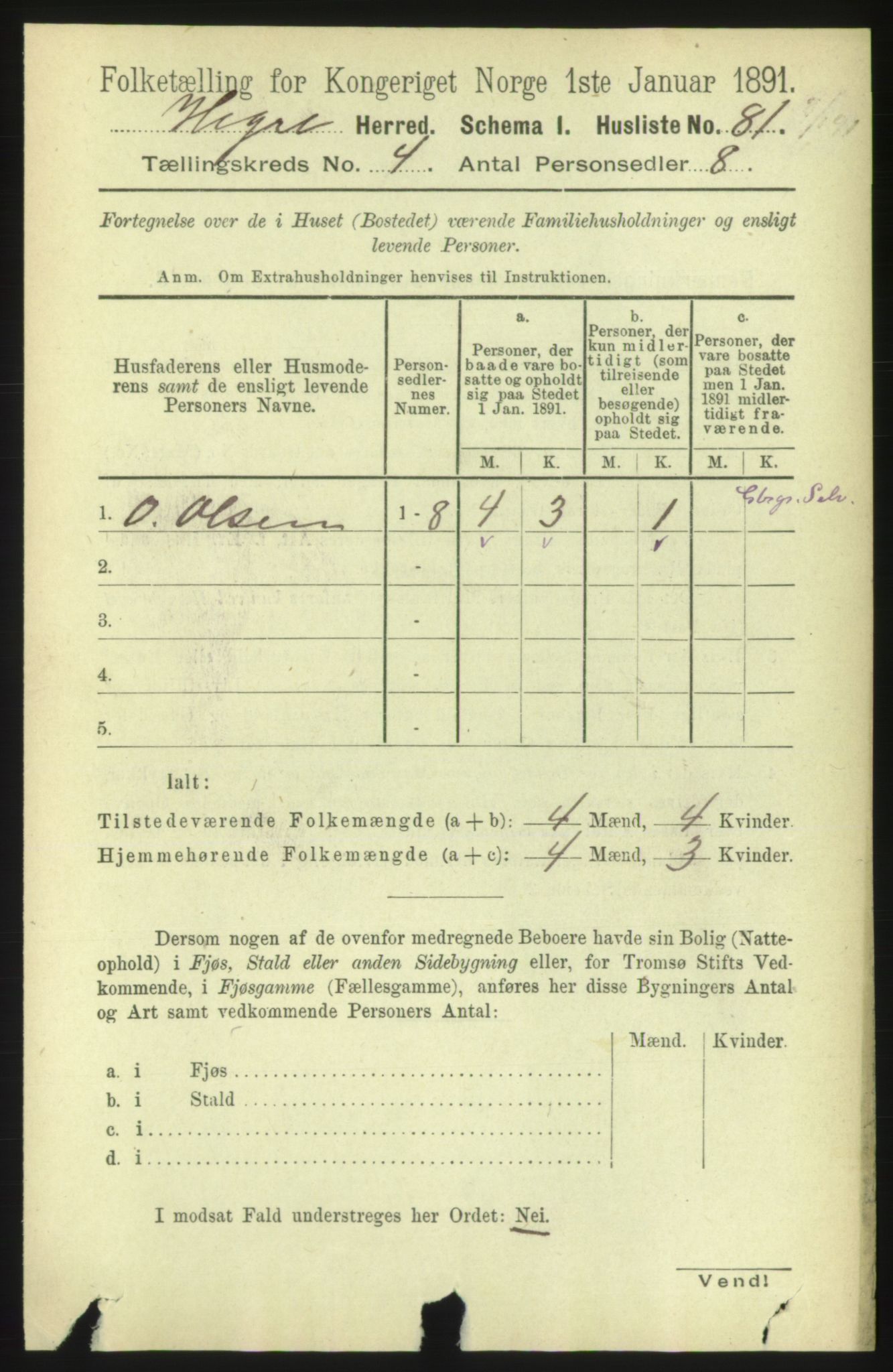 RA, 1891 census for 1712 Hegra, 1891, p. 1497