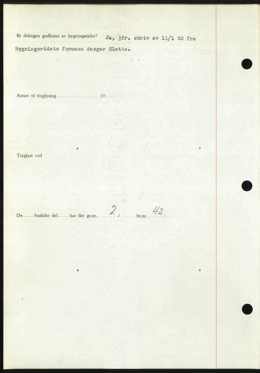 Romsdal sorenskriveri, AV/SAT-A-4149/1/2/2C: Mortgage book no. A32, 1950-1950, Diary no: : 395/1950