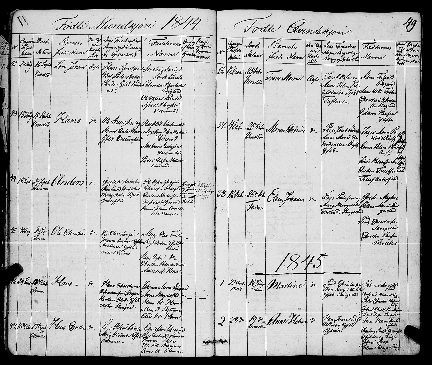 Ramnes kirkebøker, SAKO/A-314/F/Fa/L0005: Parish register (official) no. I 5, 1841-1861, p. 48-49