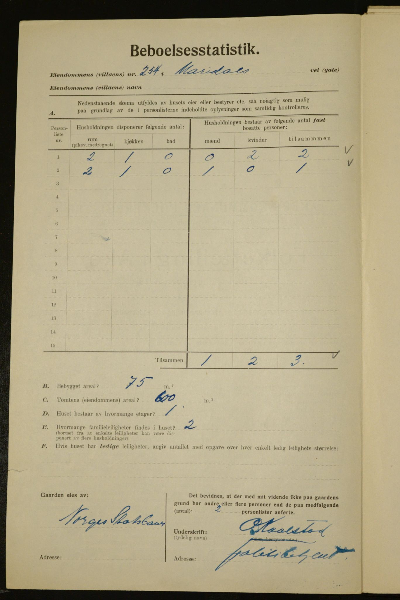 , Municipal Census 1923 for Aker, 1923, p. 14555