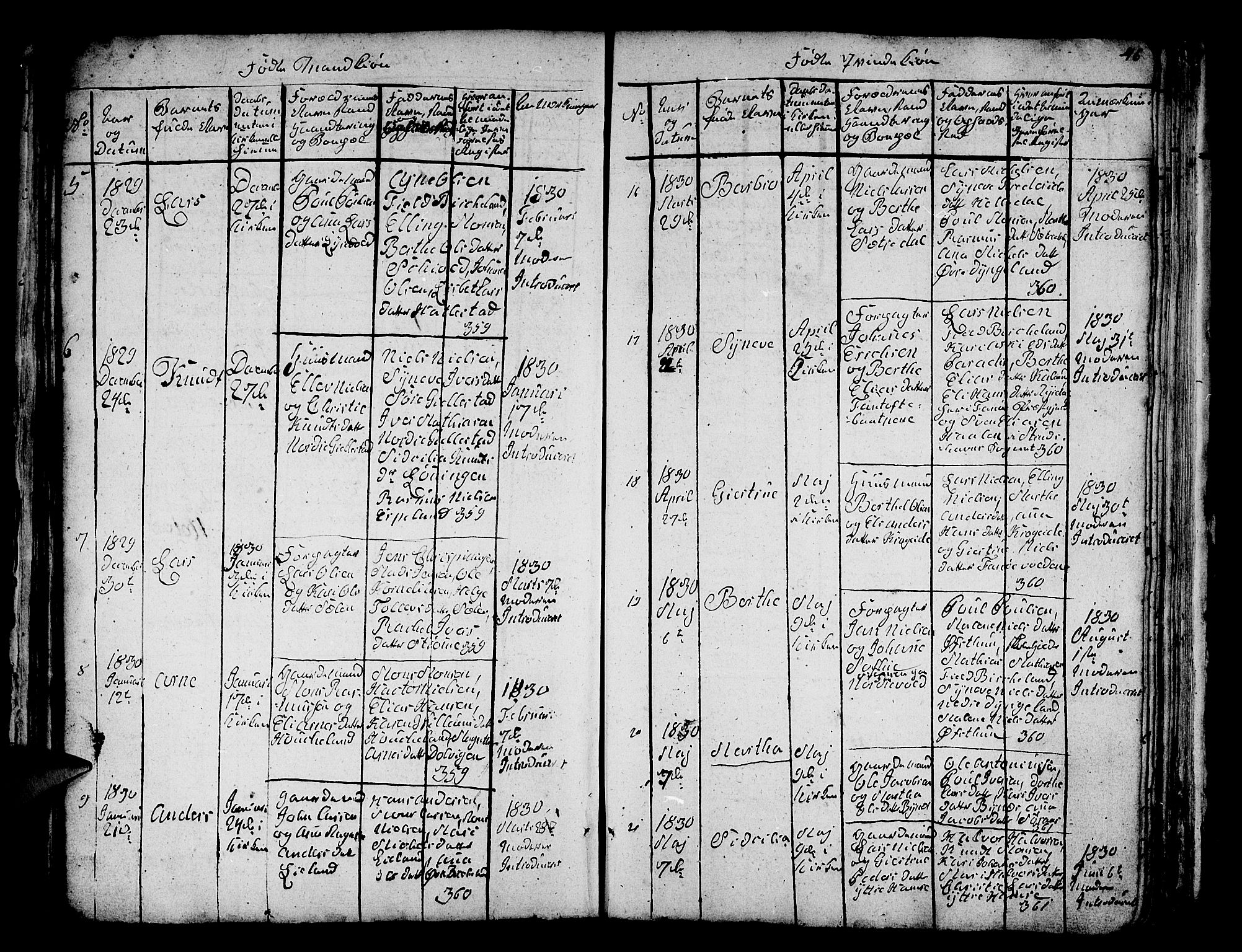 Fana Sokneprestembete, AV/SAB-A-75101/H/Hab/Habc/L0001: Parish register (copy) no. C 1, 1824-1837, p. 46