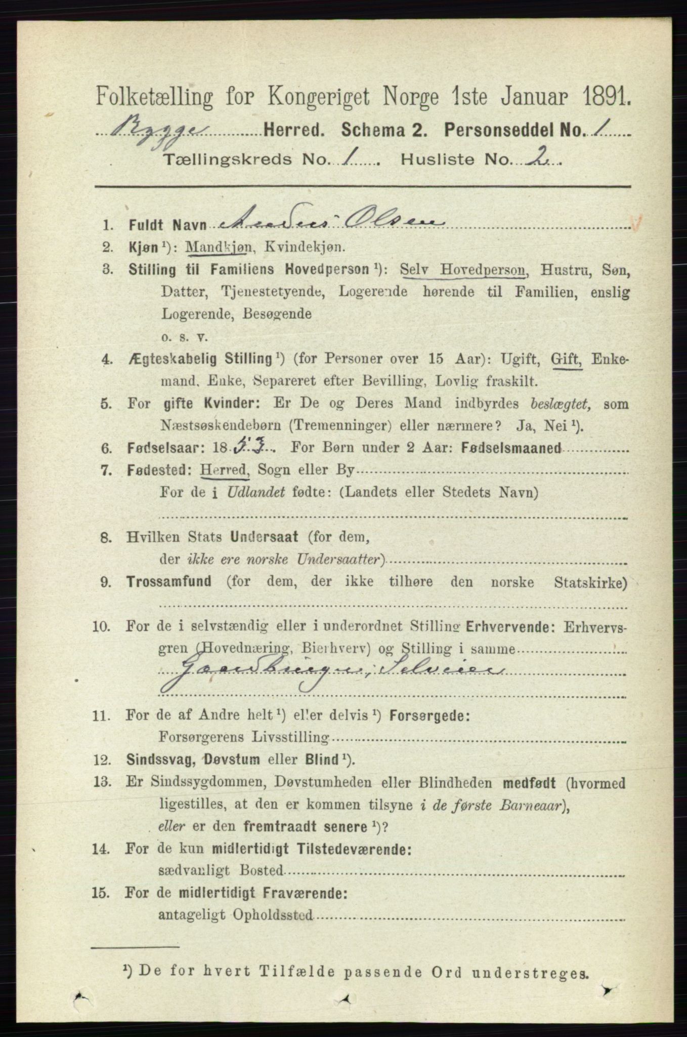 RA, 1891 census for 0136 Rygge, 1891, p. 172