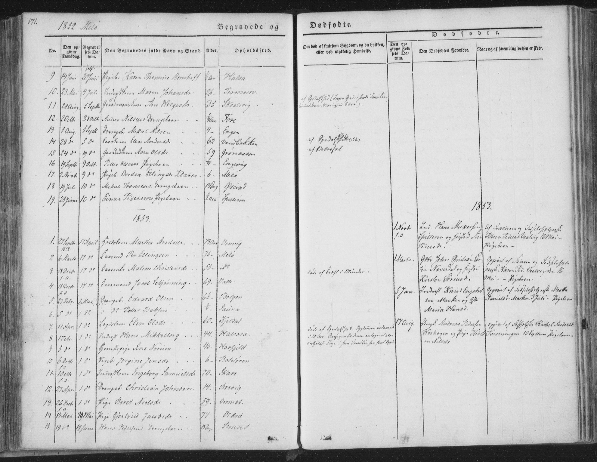 Ministerialprotokoller, klokkerbøker og fødselsregistre - Nordland, AV/SAT-A-1459/841/L0604: Parish register (official) no. 841A09 /2, 1845-1862, p. 171