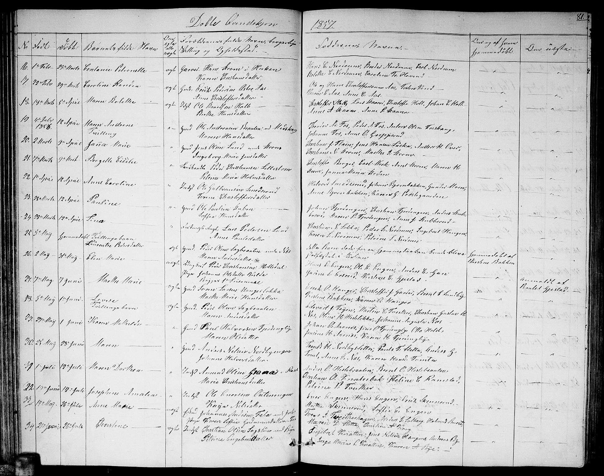 Fet prestekontor Kirkebøker, SAO/A-10370a/G/Ga/L0002: Parish register (copy) no. I 2, 1843-1859, p. 81