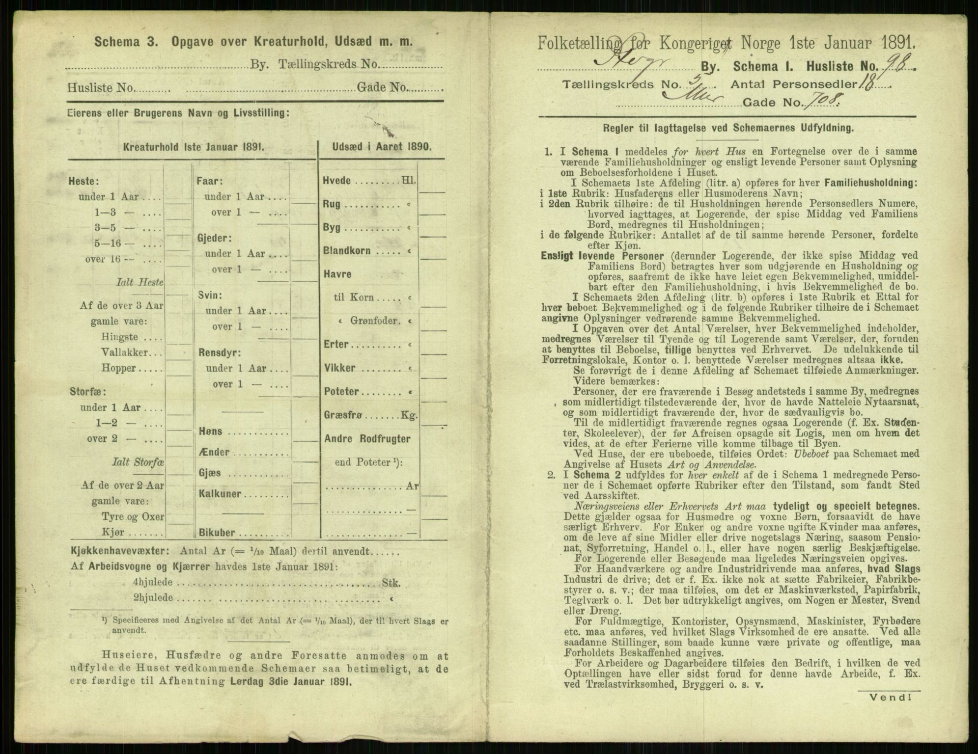 RA, 1891 census for 1103 Stavanger, 1891, p. 1077