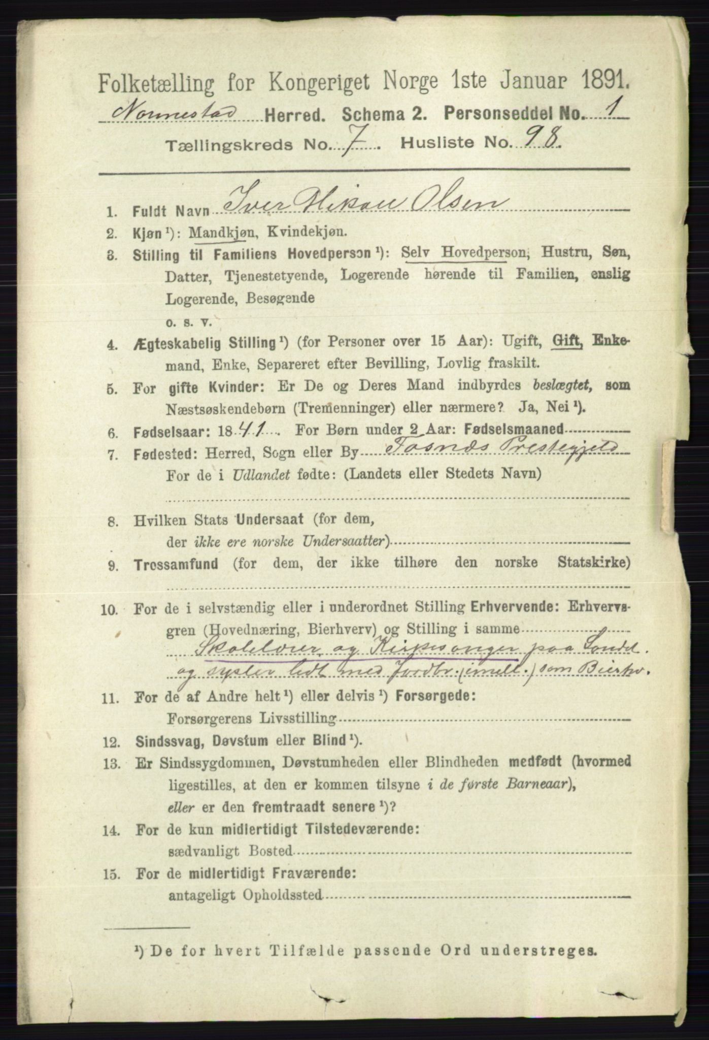 RA, 1891 census for 0238 Nannestad, 1891, p. 4320