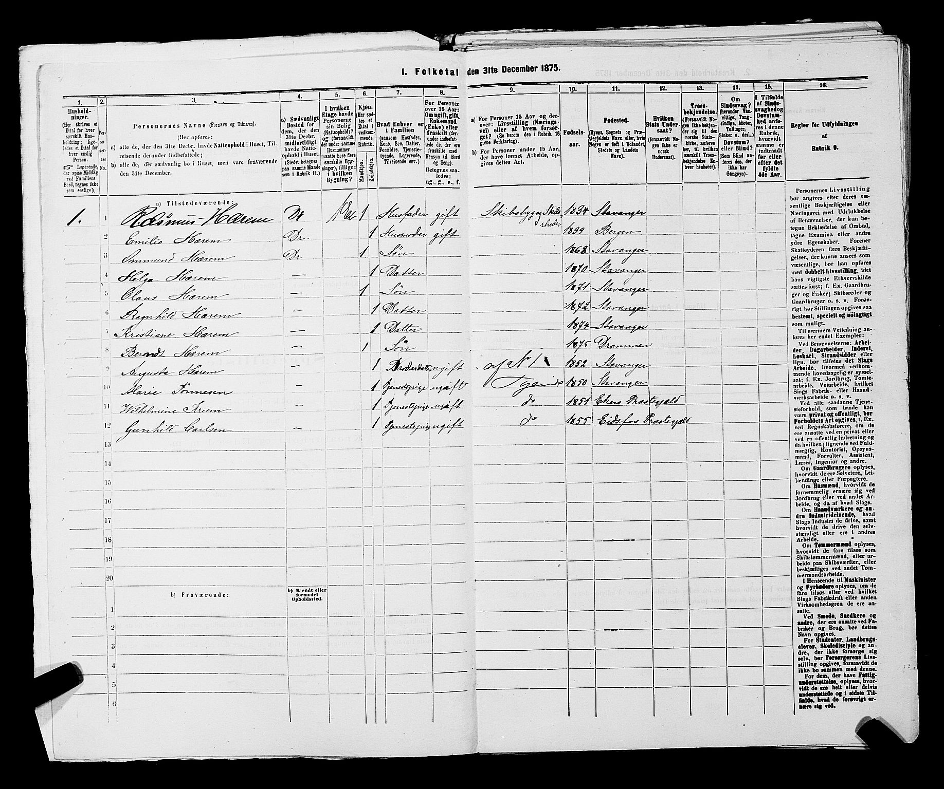 SAKO, 1875 census for 0602 Drammen, 1875, p. 3063