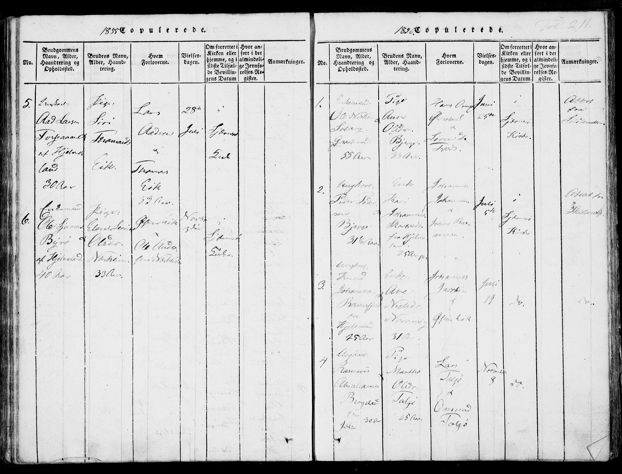 Nedstrand sokneprestkontor, AV/SAST-A-101841/01/IV: Parish register (official) no. A 7, 1816-1870, p. 211