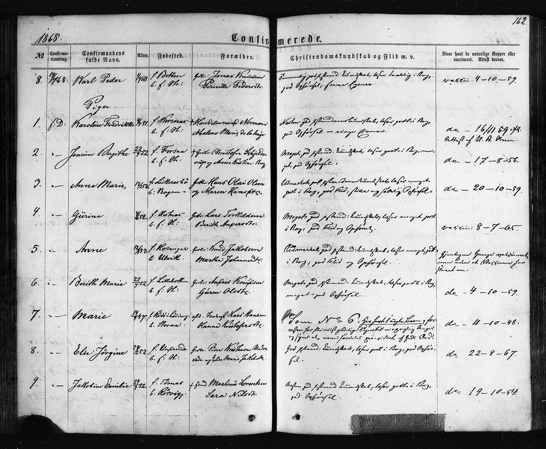 Ministerialprotokoller, klokkerbøker og fødselsregistre - Nordland, AV/SAT-A-1459/861/L0867: Parish register (official) no. 861A02, 1864-1878, p. 162