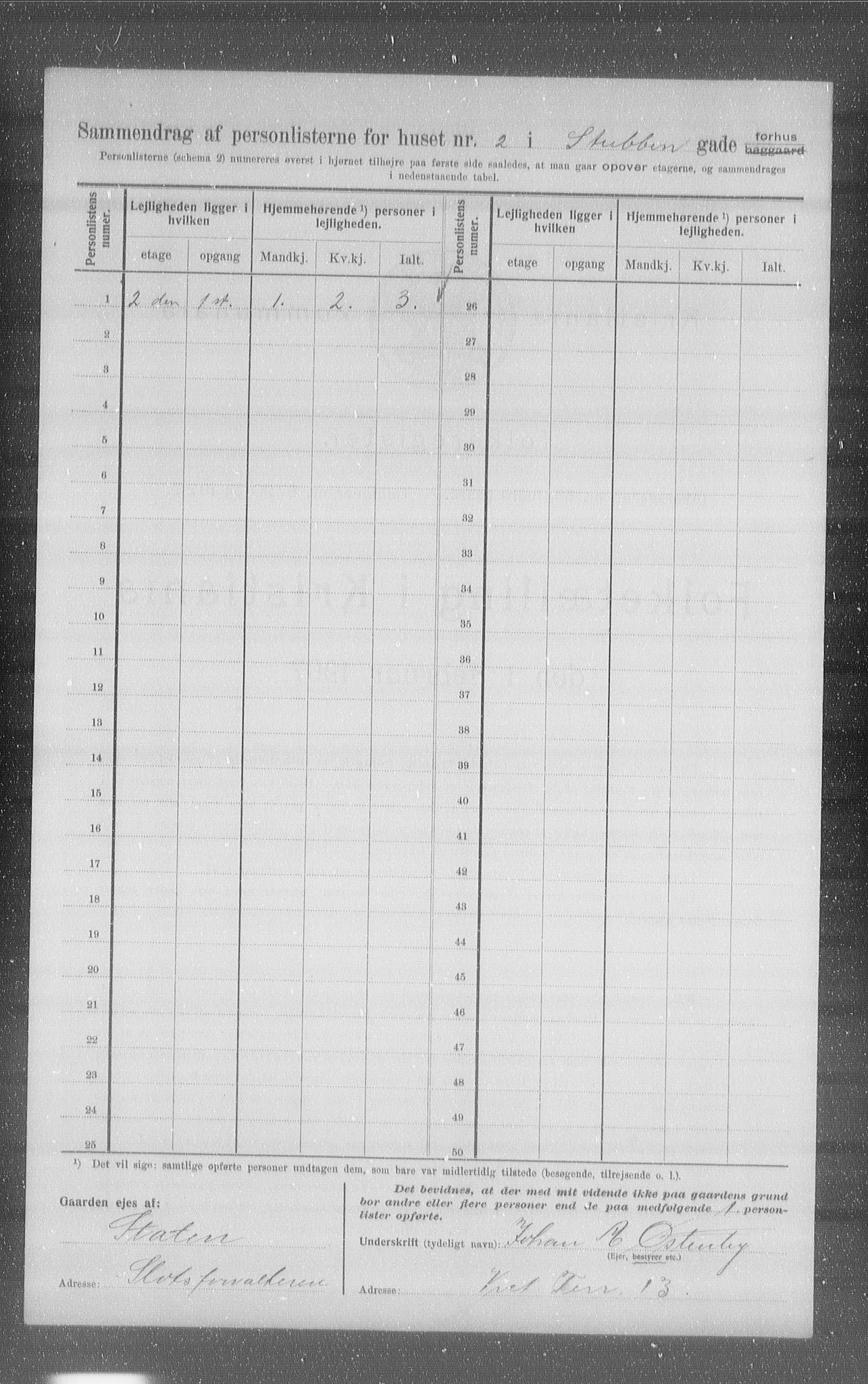 OBA, Municipal Census 1907 for Kristiania, 1907, p. 53196