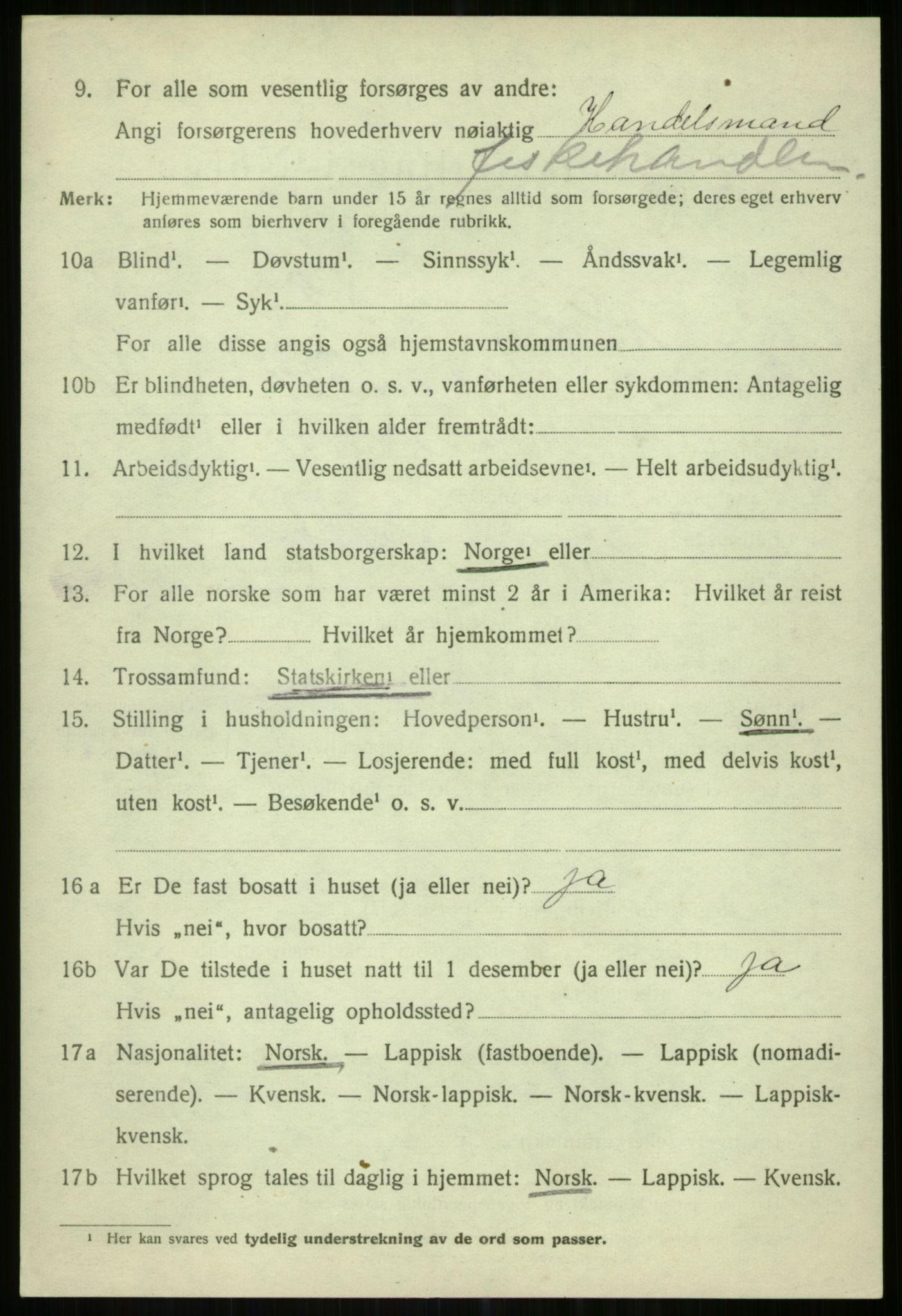 SATØ, 1920 census for Karlsøy, 1920, p. 4921