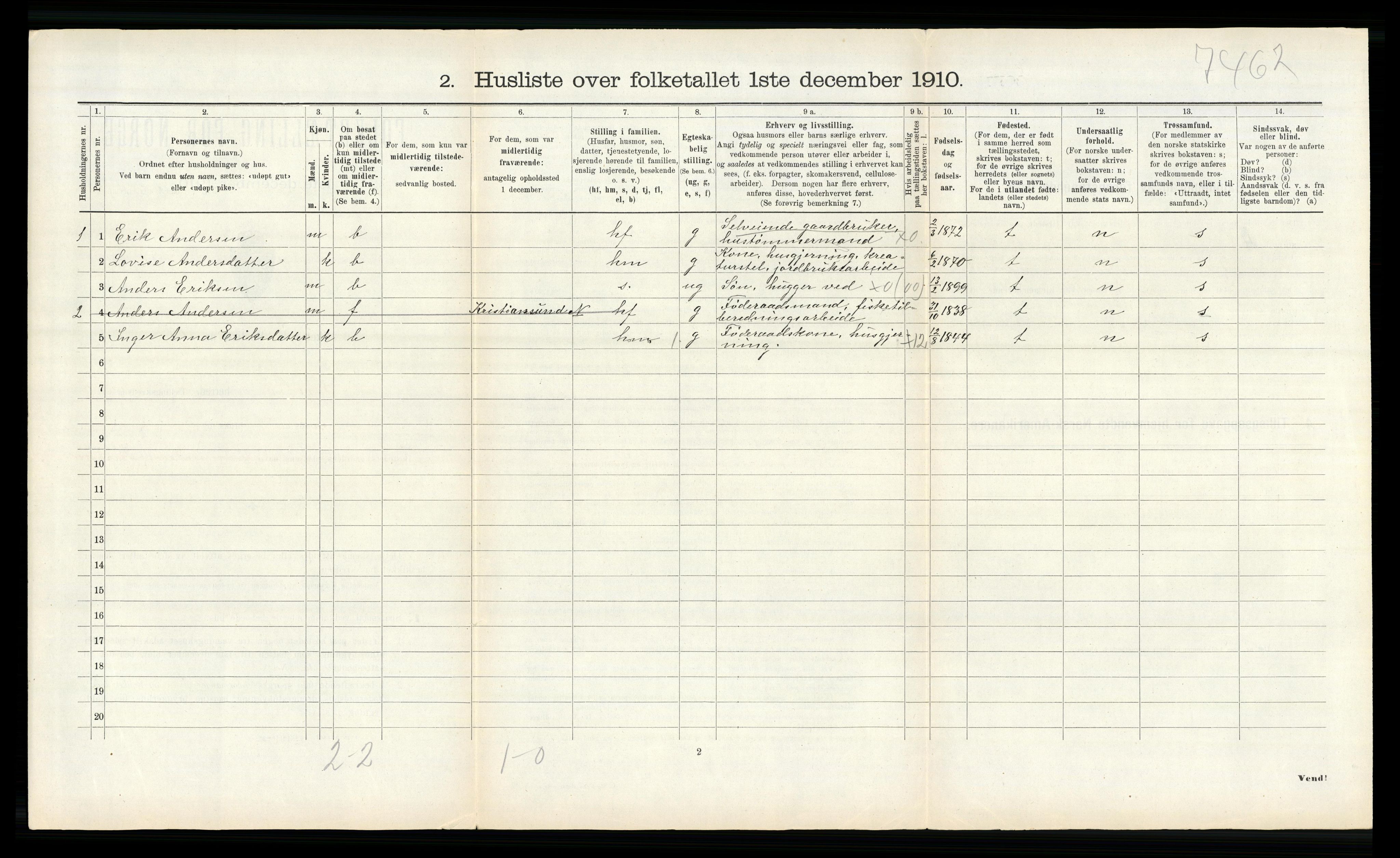 RA, 1910 census for Bolsøy, 1910, p. 960