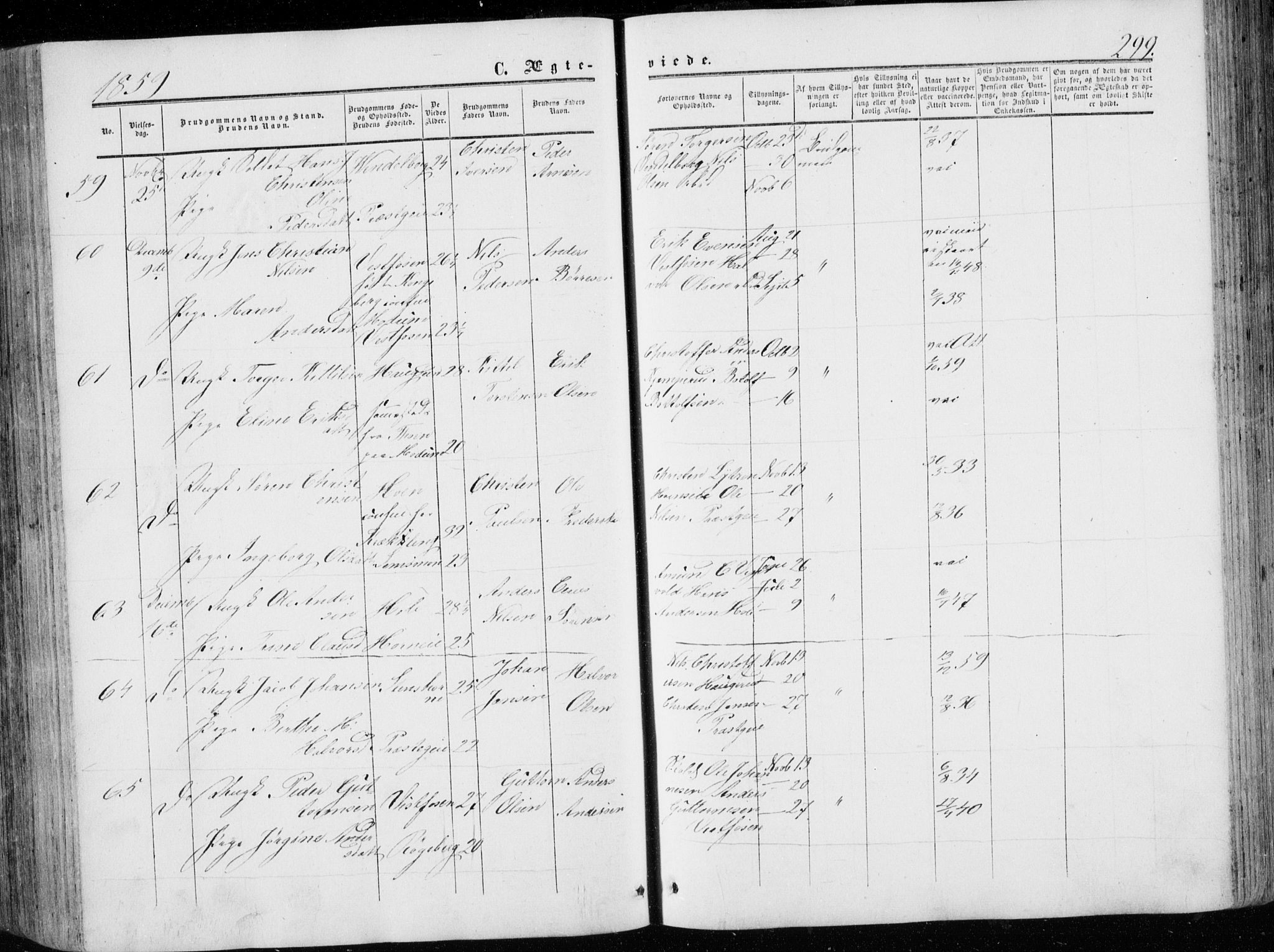 Eiker kirkebøker, AV/SAKO-A-4/G/Ga/L0003: Parish register (copy) no. I 3, 1856-1871, p. 299