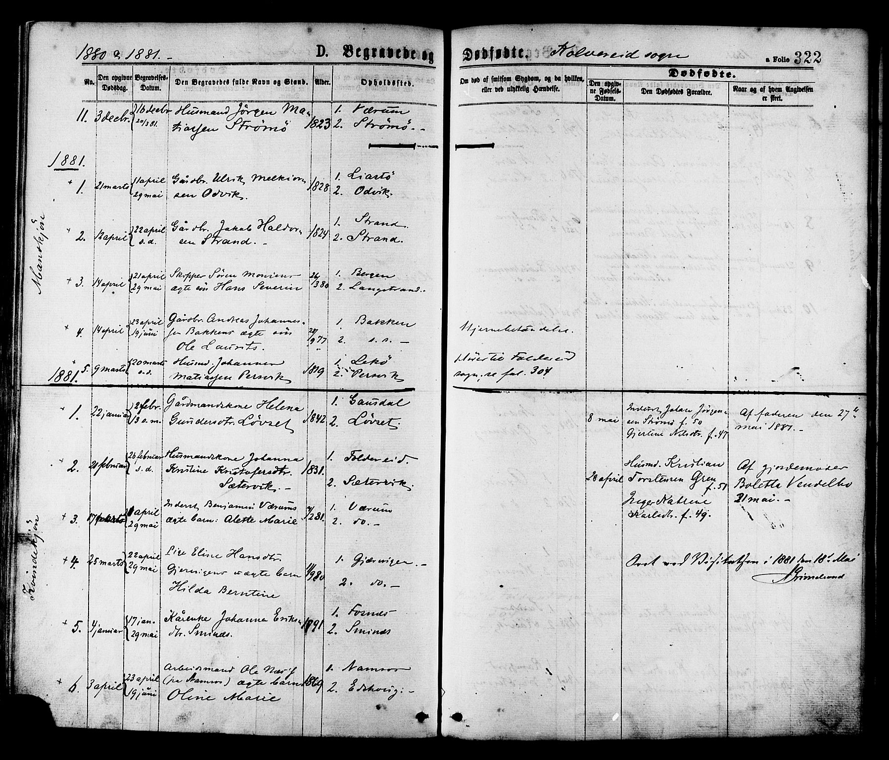 Ministerialprotokoller, klokkerbøker og fødselsregistre - Nord-Trøndelag, AV/SAT-A-1458/780/L0642: Parish register (official) no. 780A07 /1, 1874-1885, p. 322