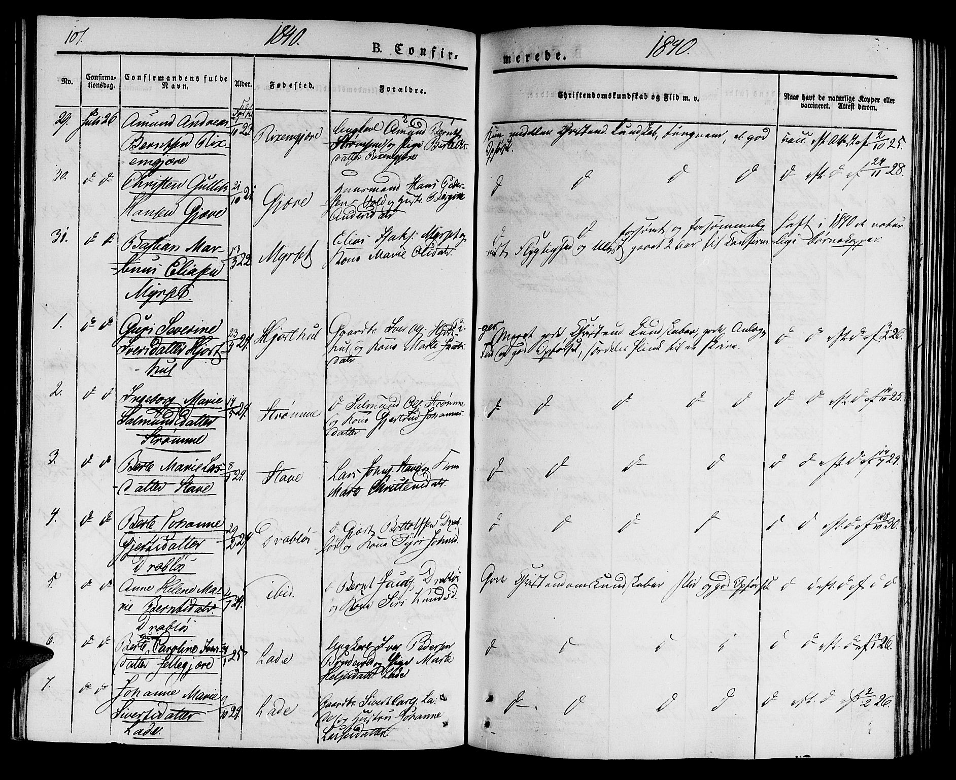 Ministerialprotokoller, klokkerbøker og fødselsregistre - Møre og Romsdal, SAT/A-1454/522/L0311: Parish register (official) no. 522A06, 1832-1842, p. 107