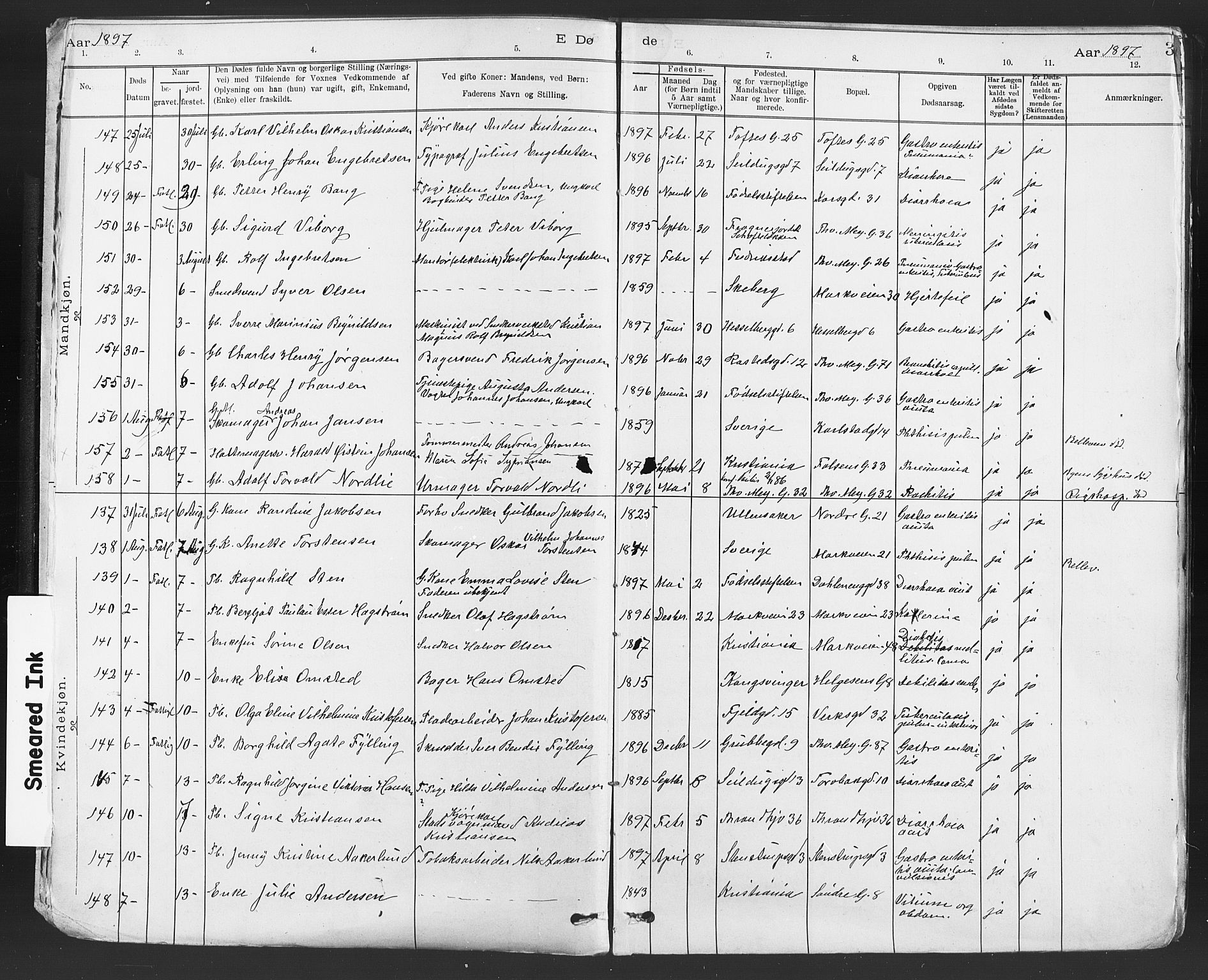 Paulus prestekontor Kirkebøker, AV/SAO-A-10871/F/Fa/L0012: Parish register (official) no. 12, 1897-1908, p. 3