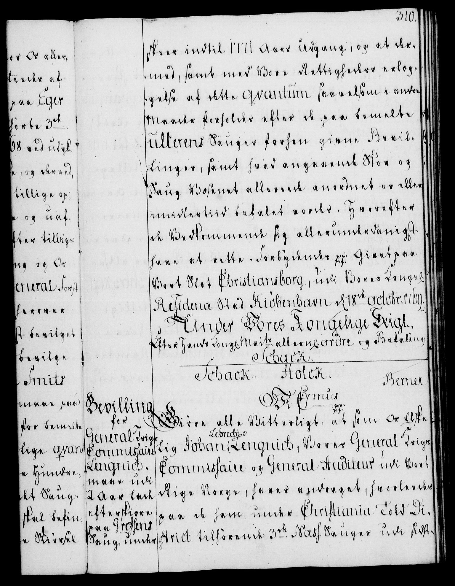 Rentekammeret, Kammerkanselliet, AV/RA-EA-3111/G/Gg/Gga/L0008: Norsk ekspedisjonsprotokoll med register (merket RK 53.8), 1768-1771, p. 310