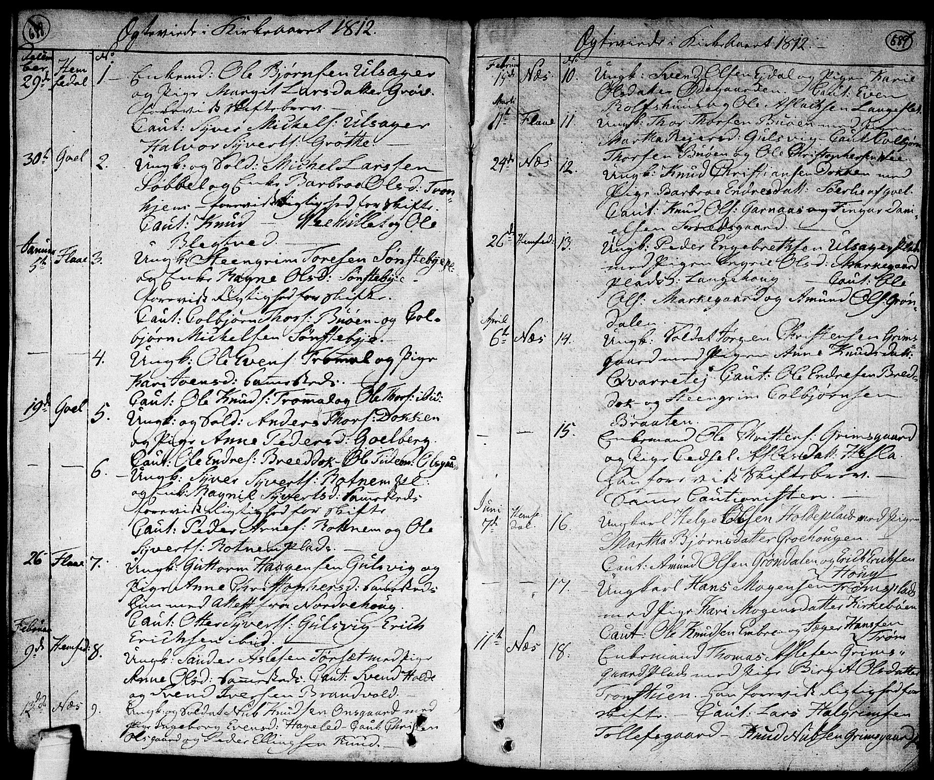 Nes kirkebøker, SAKO/A-236/F/Fa/L0006: Parish register (official) no. 6, 1808-1814, p. 688-689
