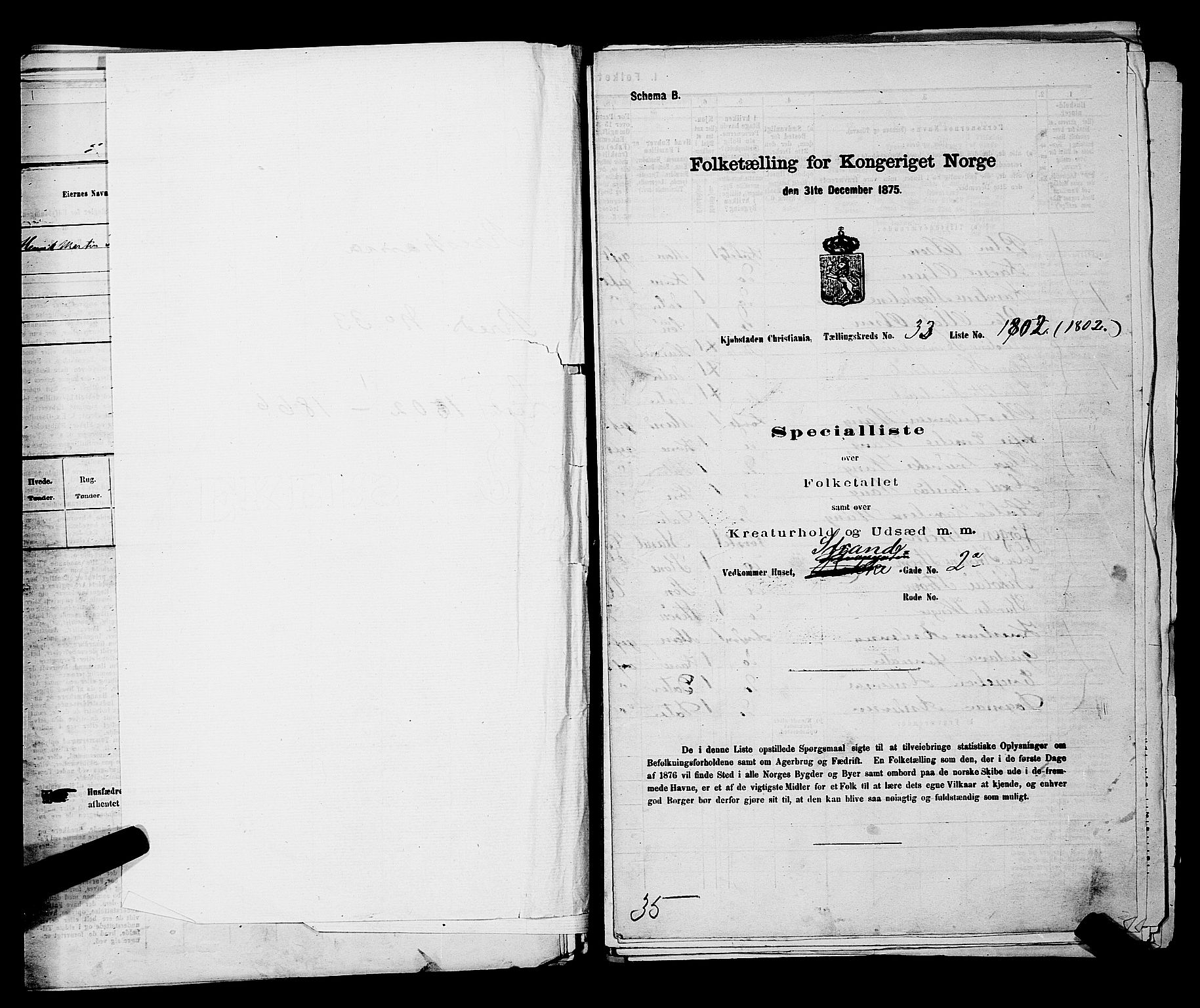 RA, 1875 census for 0301 Kristiania, 1875, p. 5232