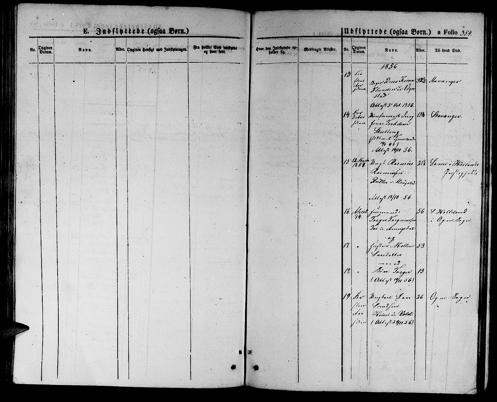 Hå sokneprestkontor, SAST/A-101801/001/30BB/L0002: Parish register (copy) no. B 2, 1854-1883, p. 354