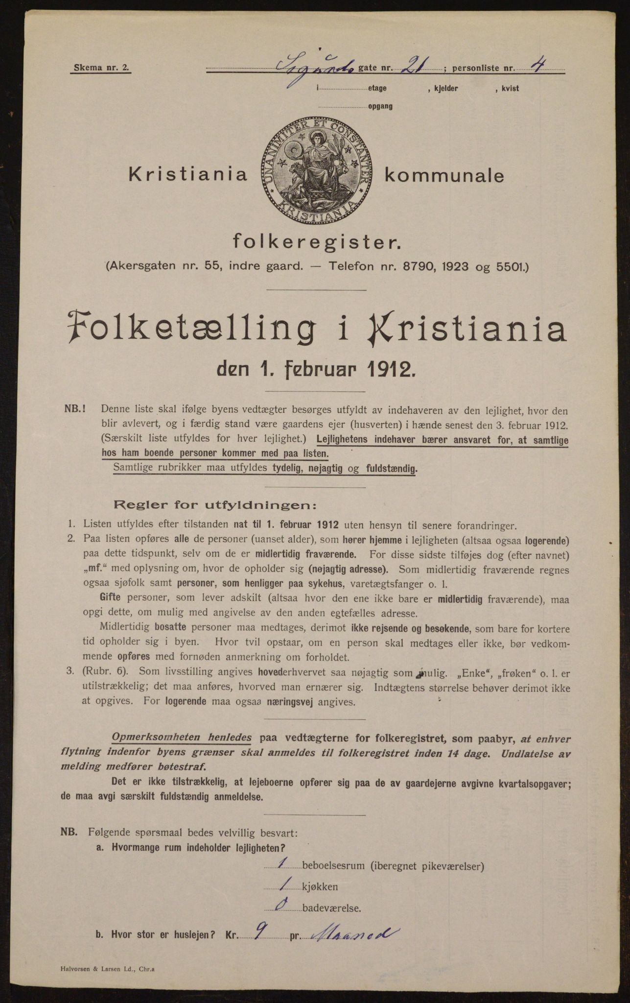 OBA, Municipal Census 1912 for Kristiania, 1912, p. 95344