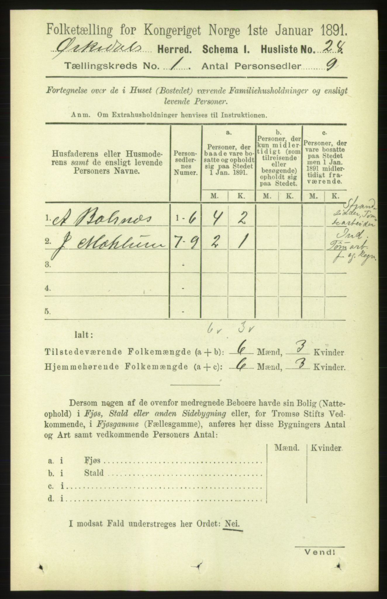 RA, 1891 census for 1638 Orkdal, 1891, p. 73