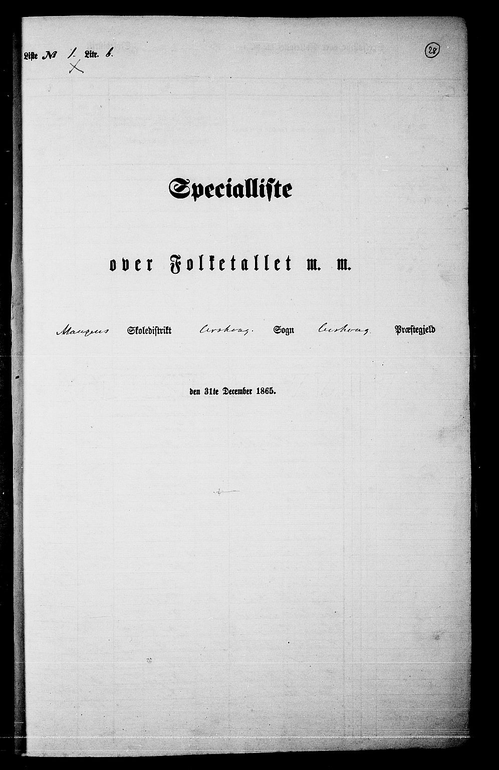 RA, 1865 census for Aurskog, 1865, p. 27