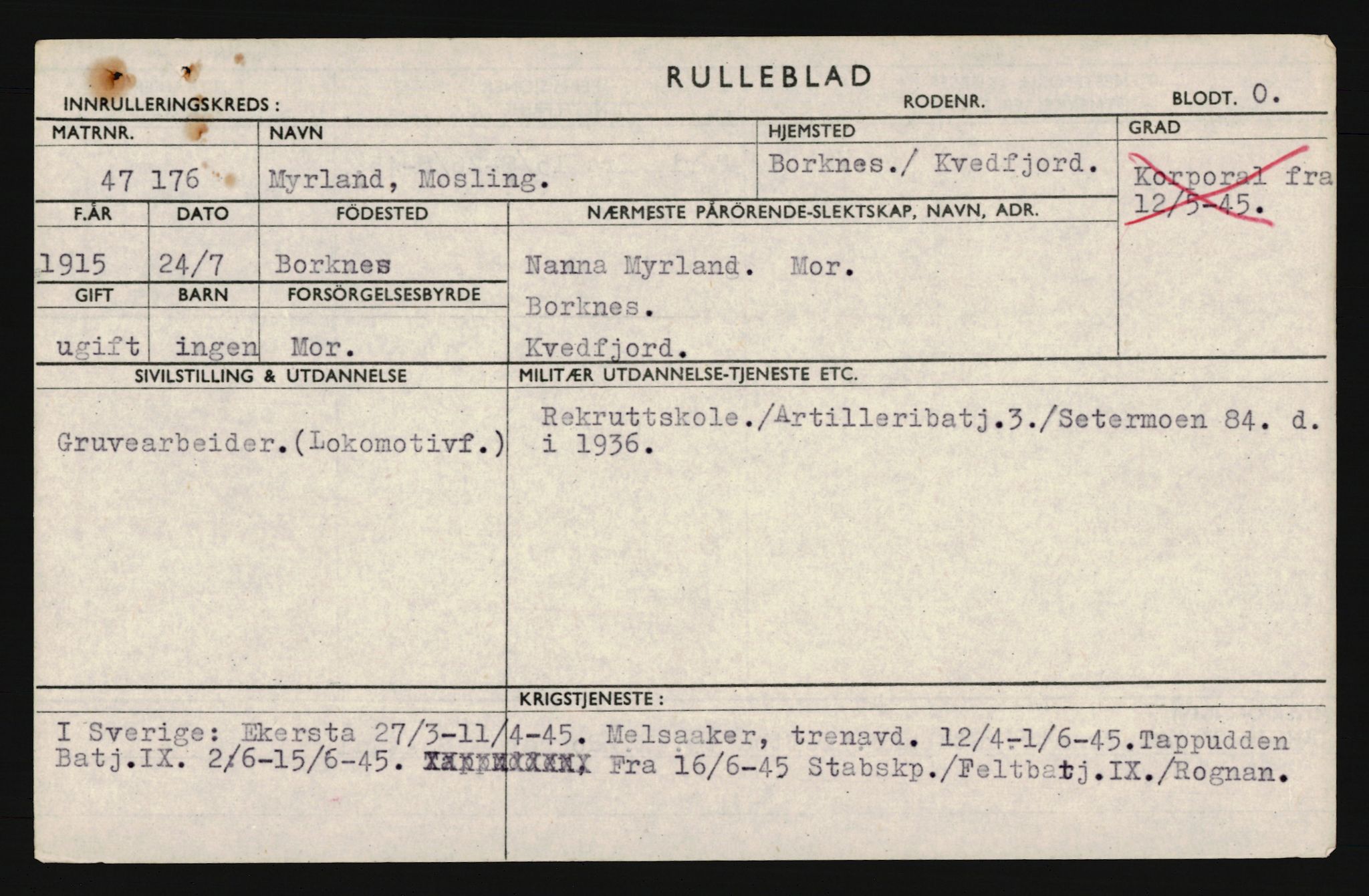 Forsvaret, Troms infanteriregiment nr. 16, AV/RA-RAFA-3146/P/Pa/L0020: Rulleblad for regimentets menige mannskaper, årsklasse 1936, 1936, p. 901