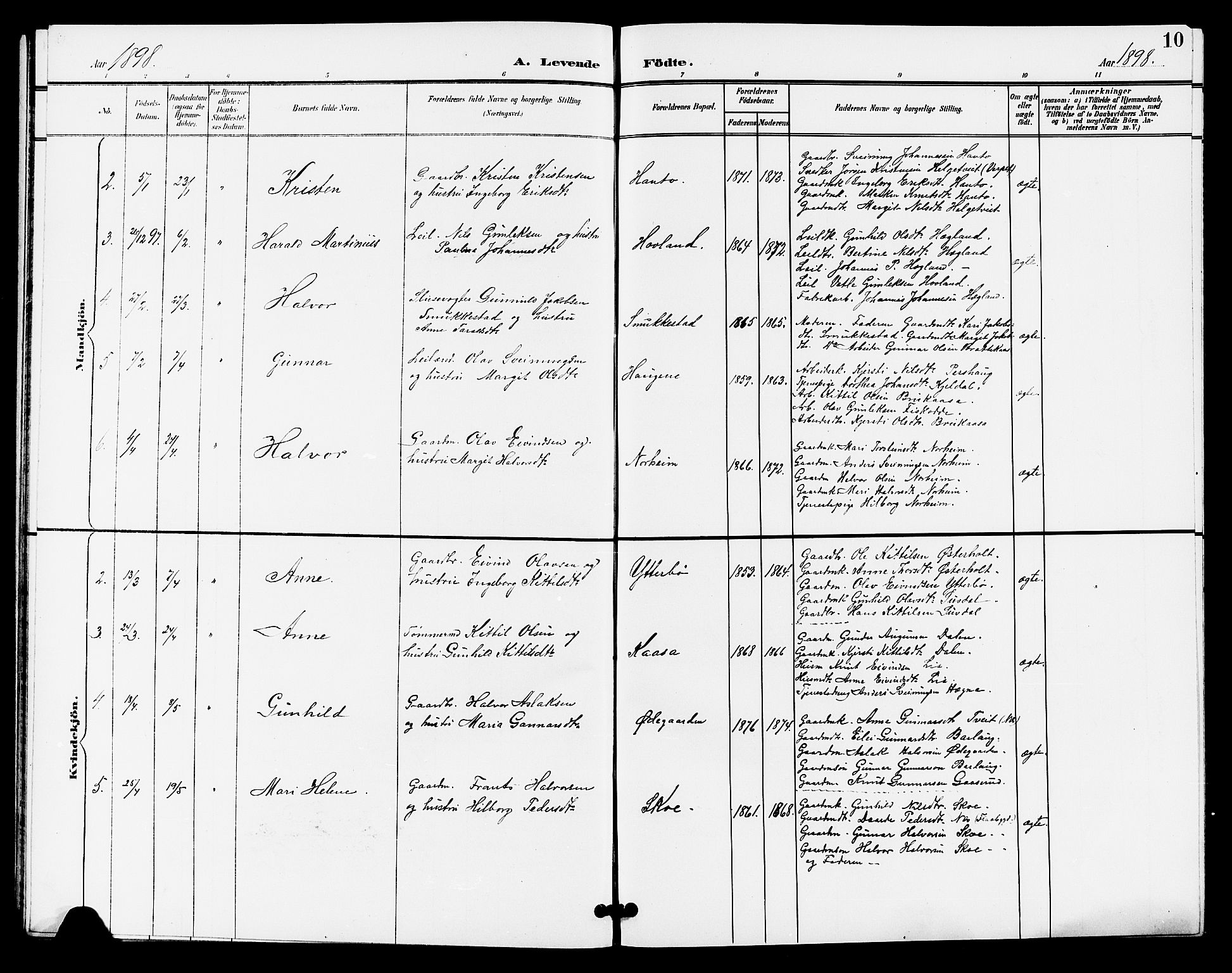 Lunde kirkebøker, SAKO/A-282/G/Ga/L0003: Parish register (copy) no. I 3, 1896-1905, p. 10