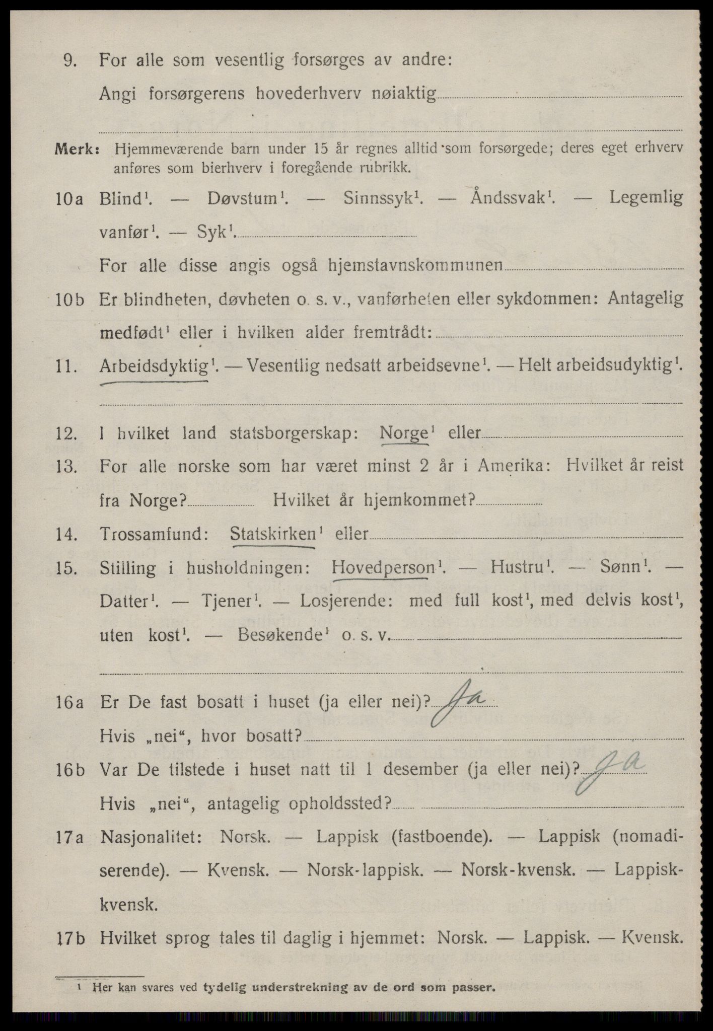 SAT, 1920 census for Osen, 1920, p. 1176