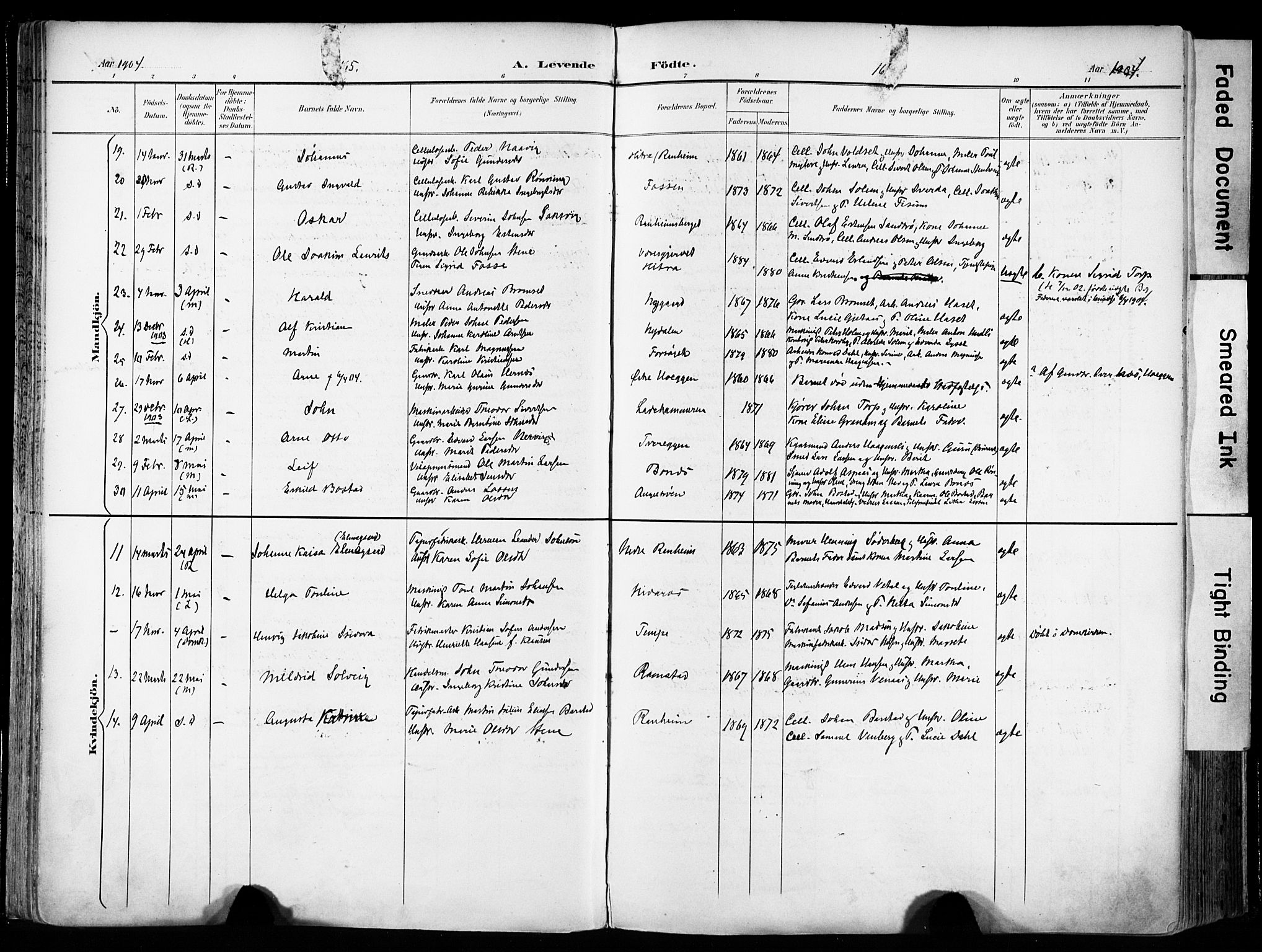 Ministerialprotokoller, klokkerbøker og fødselsregistre - Sør-Trøndelag, AV/SAT-A-1456/606/L0301: Parish register (official) no. 606A16, 1894-1907, p. 165-166