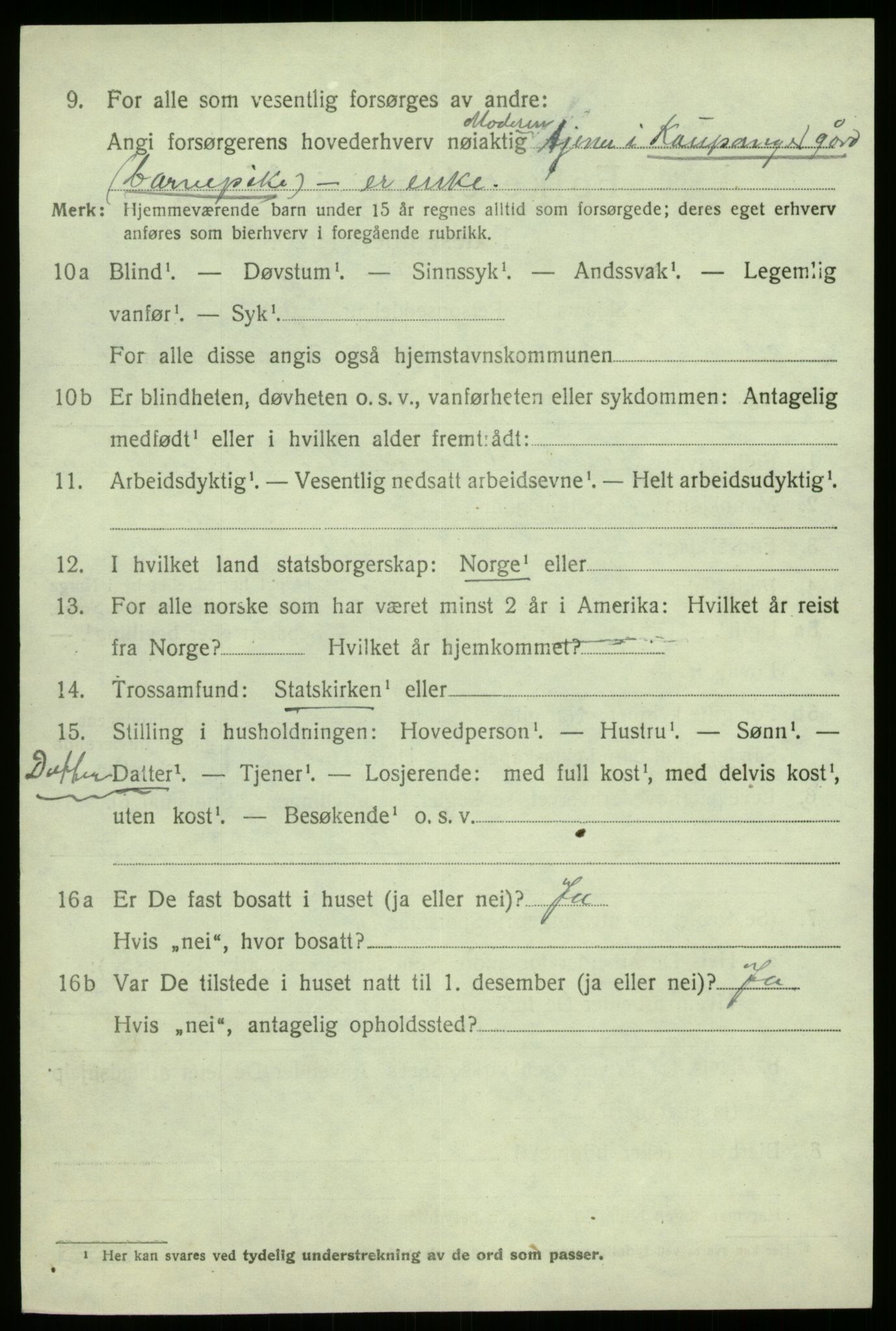 SAB, 1920 census for Sogndal, 1920, p. 7716