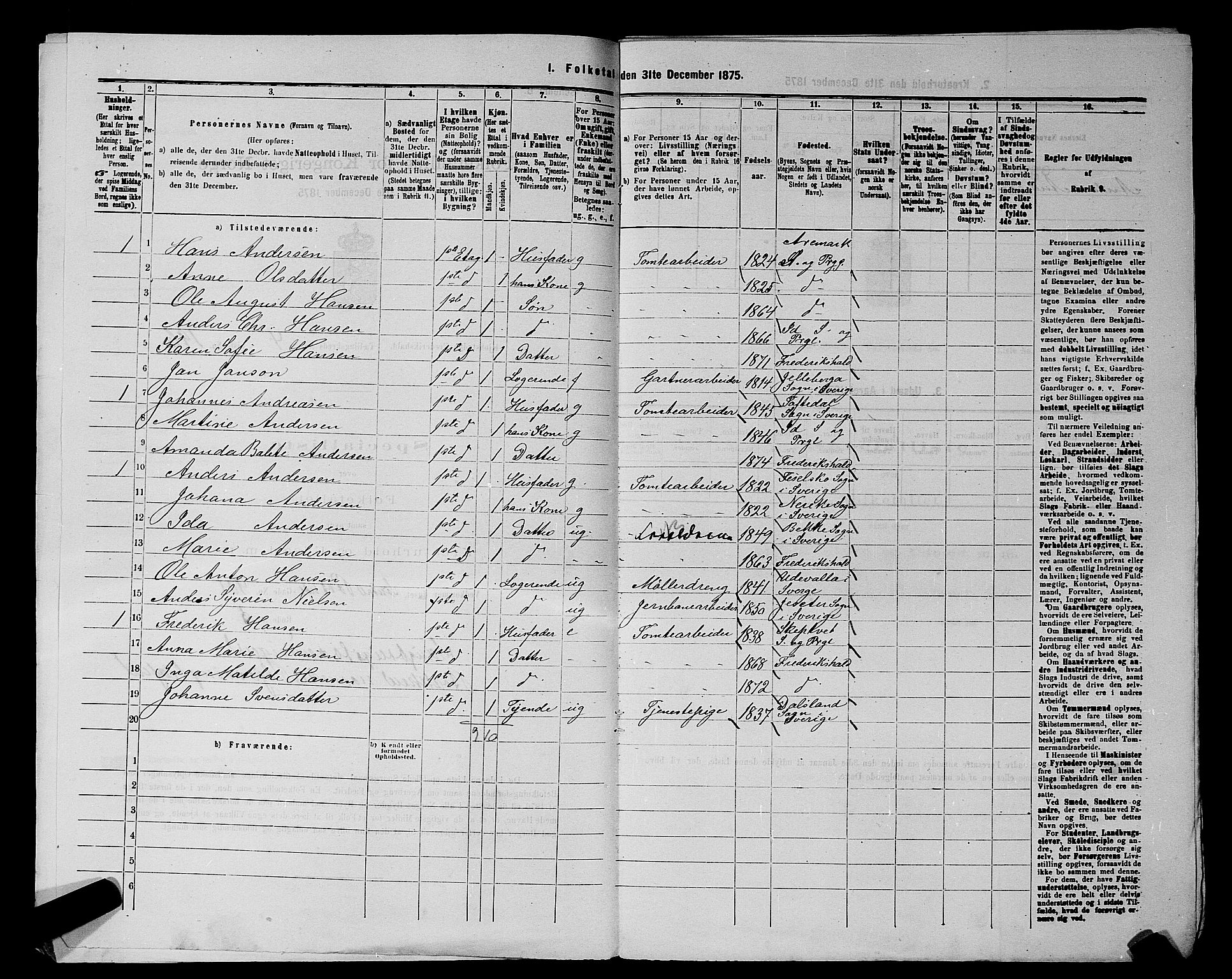 RA, 1875 census for 0101P Fredrikshald, 1875, p. 474