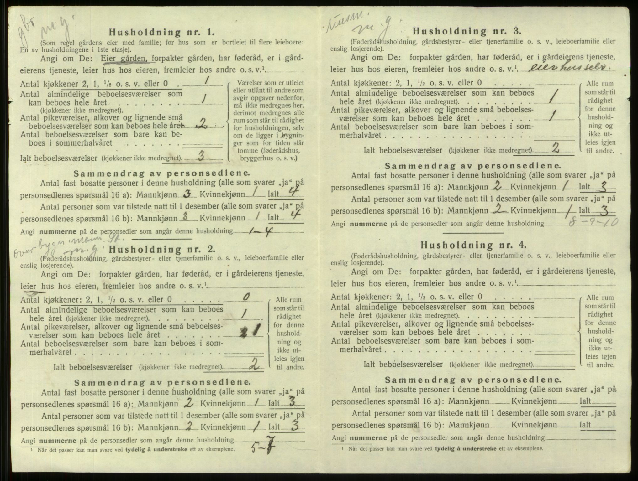 SAB, 1920 census for Aurland, 1920, p. 46