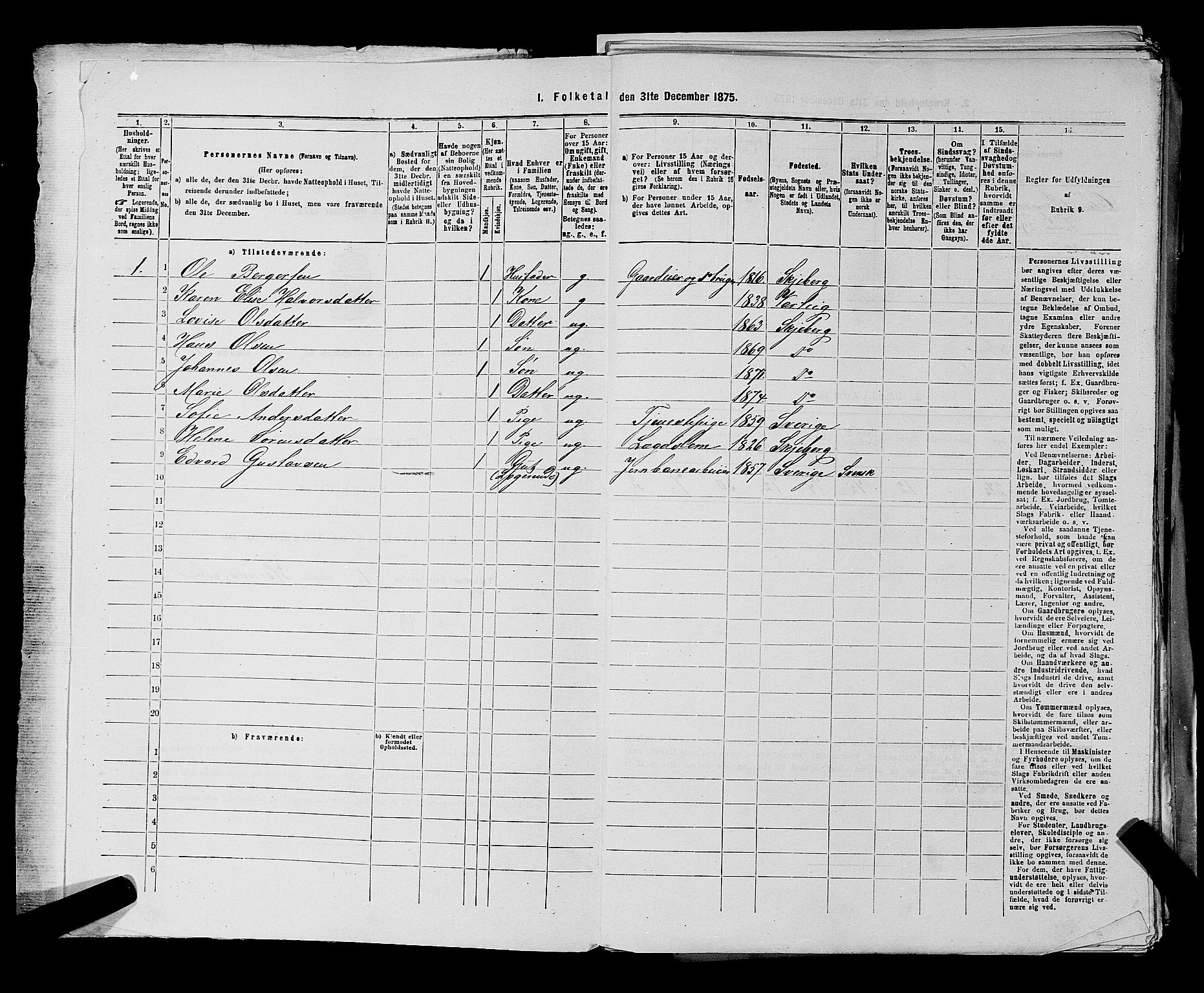 RA, 1875 census for 0115P Skjeberg, 1875, p. 30