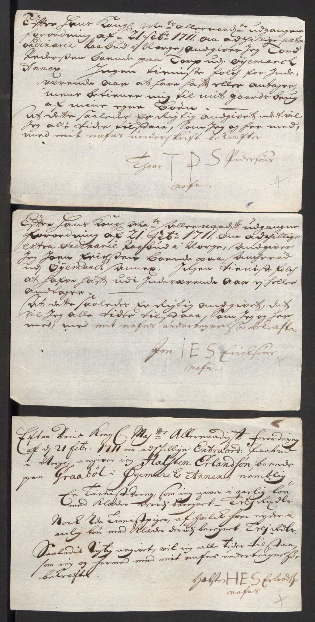 Rentekammeret inntil 1814, Reviderte regnskaper, Fogderegnskap, AV/RA-EA-4092/R01/L0020: Fogderegnskap Idd og Marker, 1711, p. 584