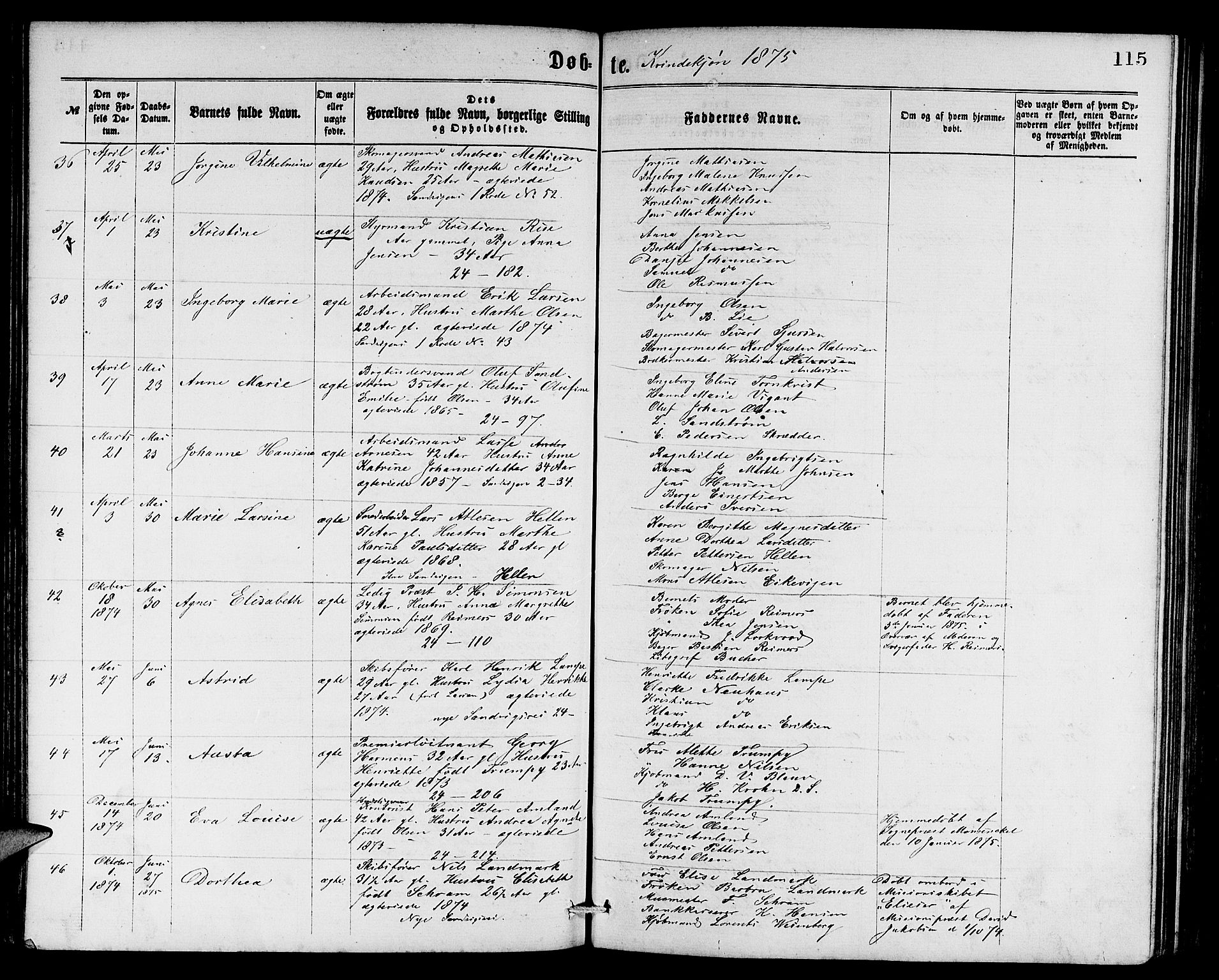 Sandviken Sokneprestembete, AV/SAB-A-77601/H/Hb: Parish register (copy) no. A 1, 1867-1879, p. 115