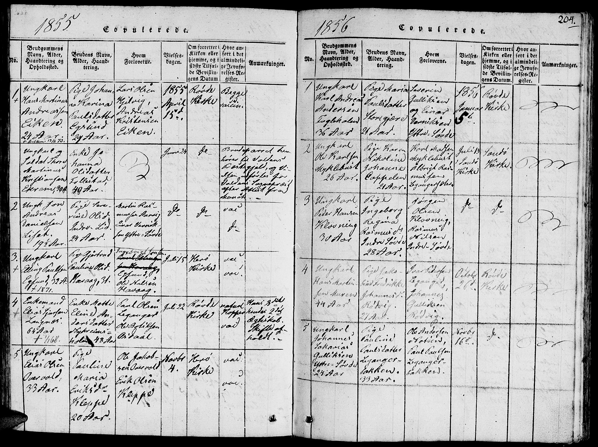 Ministerialprotokoller, klokkerbøker og fødselsregistre - Møre og Romsdal, SAT/A-1454/504/L0054: Parish register (official) no. 504A01, 1816-1861, p. 204
