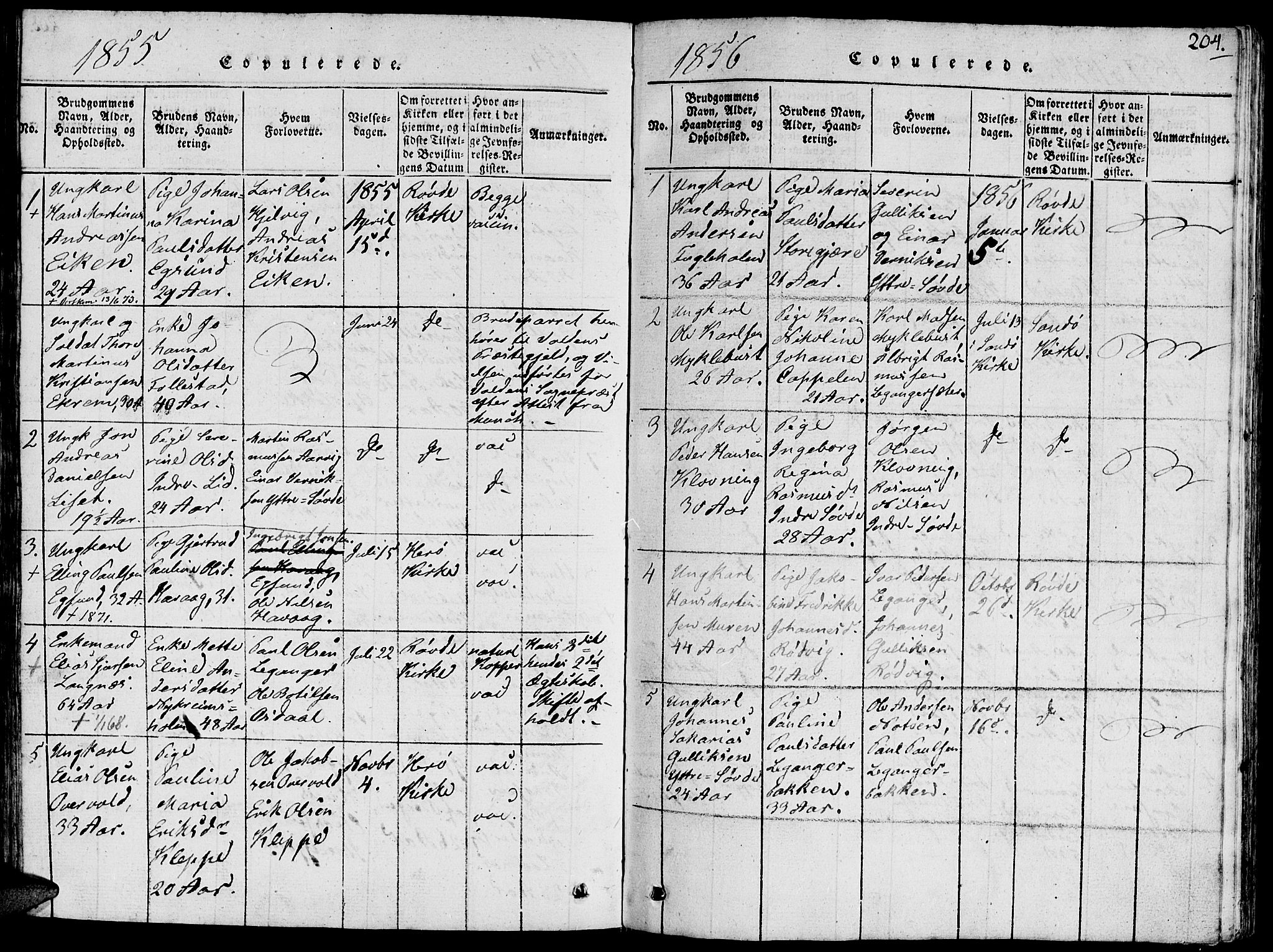 Ministerialprotokoller, klokkerbøker og fødselsregistre - Møre og Romsdal, AV/SAT-A-1454/504/L0054: Parish register (official) no. 504A01, 1816-1861, p. 204