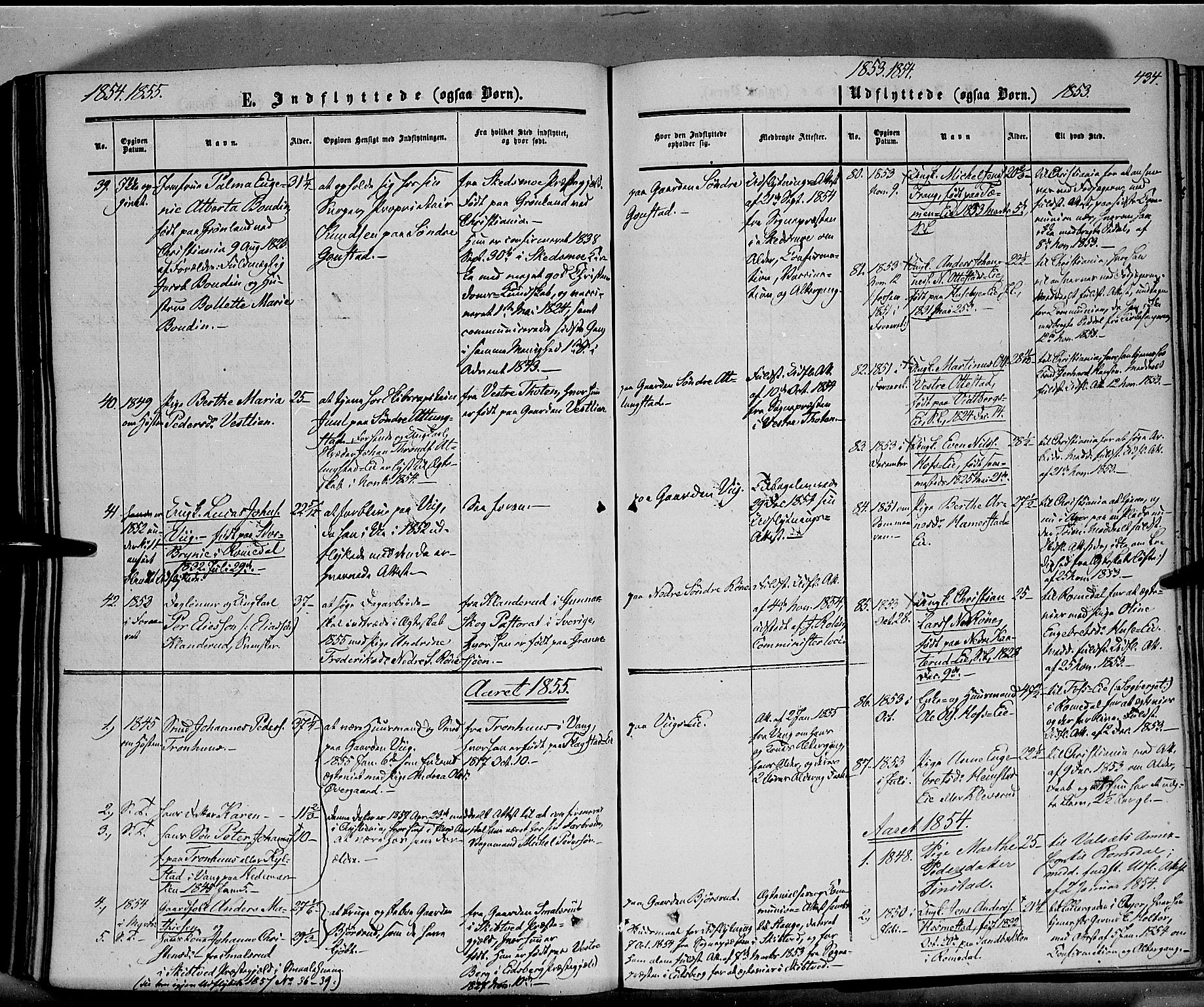 Stange prestekontor, SAH/PREST-002/K/L0012: Parish register (official) no. 12, 1852-1862, p. 434