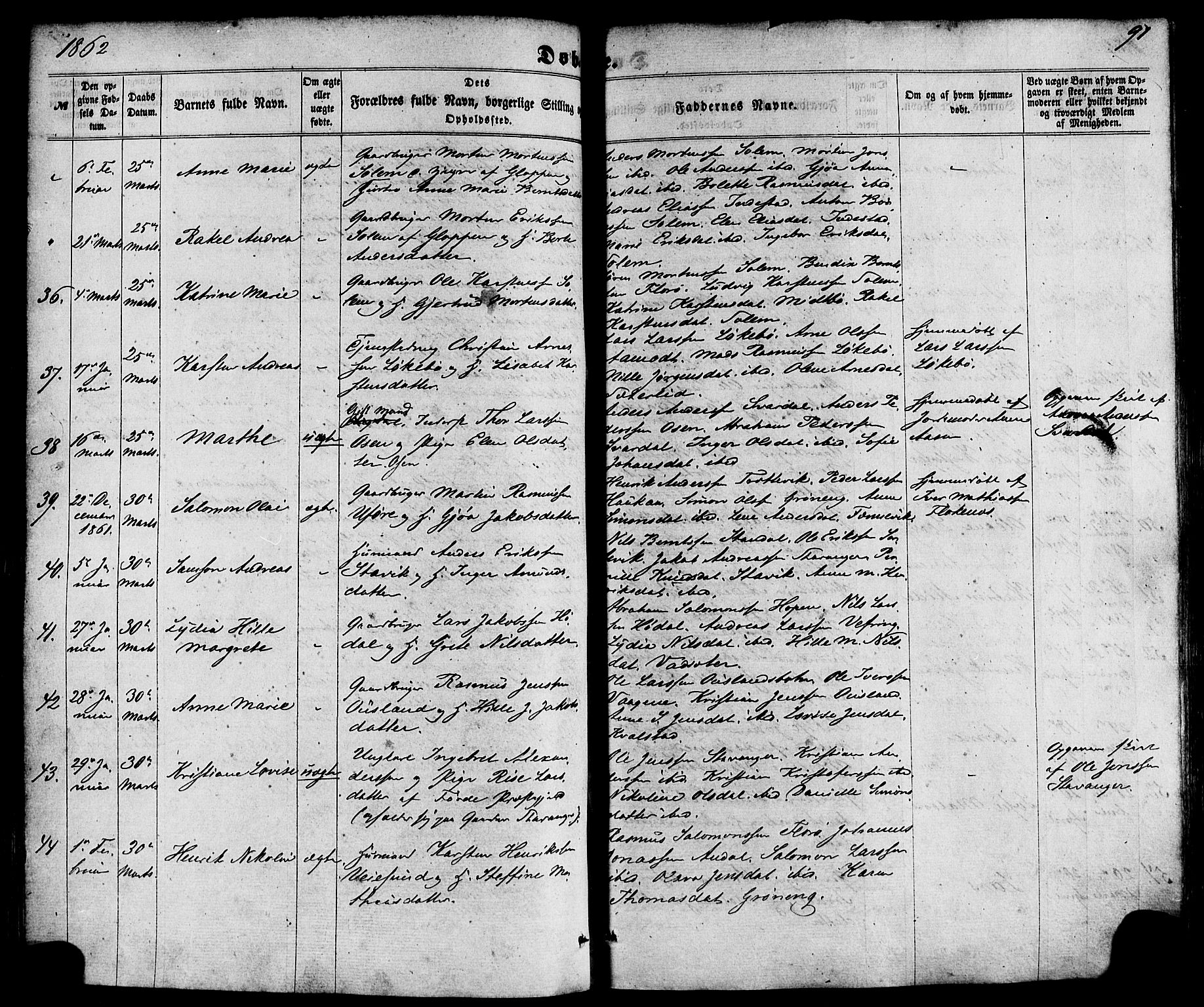 Kinn sokneprestembete, SAB/A-80801/H/Haa/Haaa/L0006: Parish register (official) no. A 6, 1857-1885, p. 91