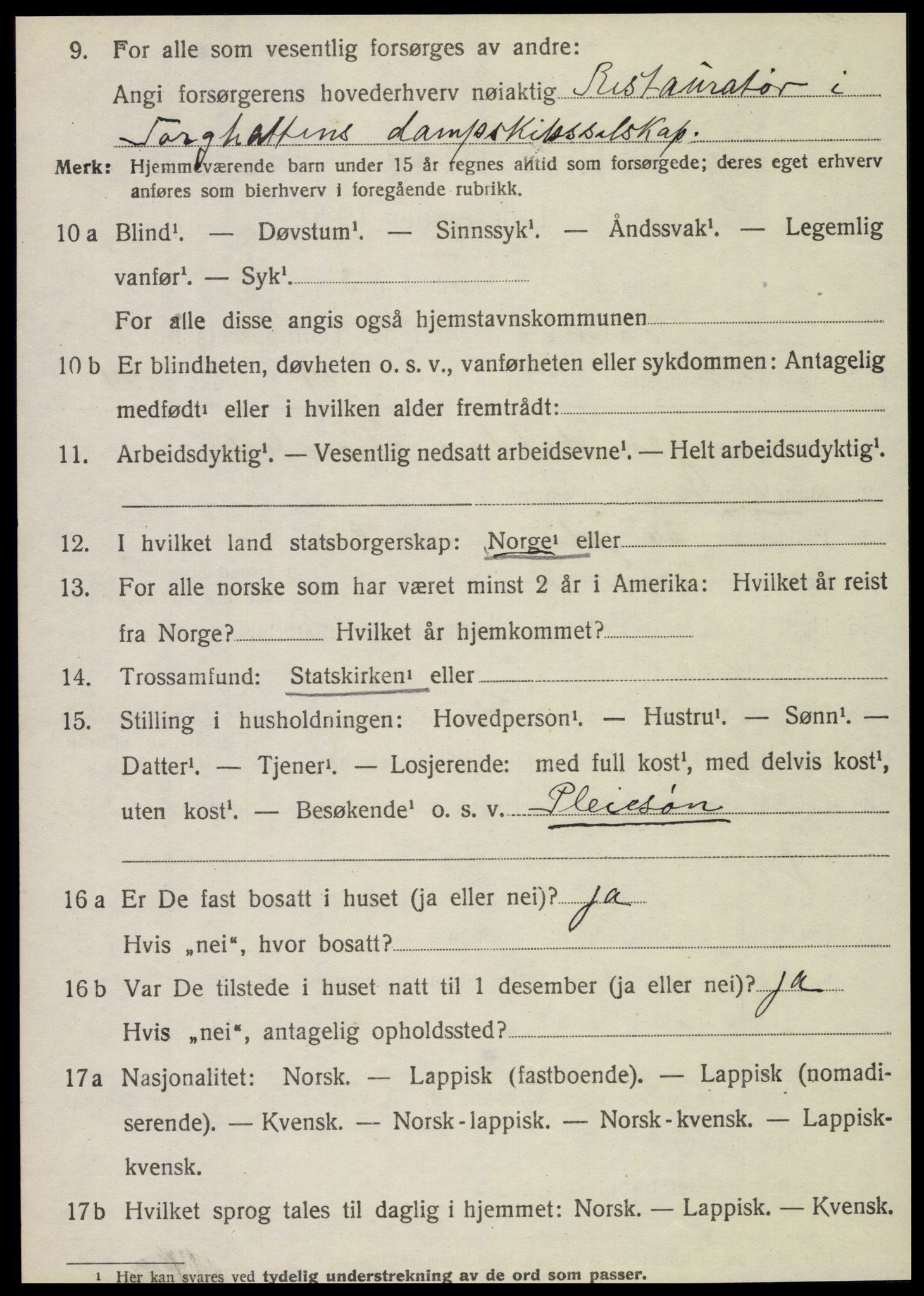 SAT, 1920 census for Brønnøy, 1920, p. 5685