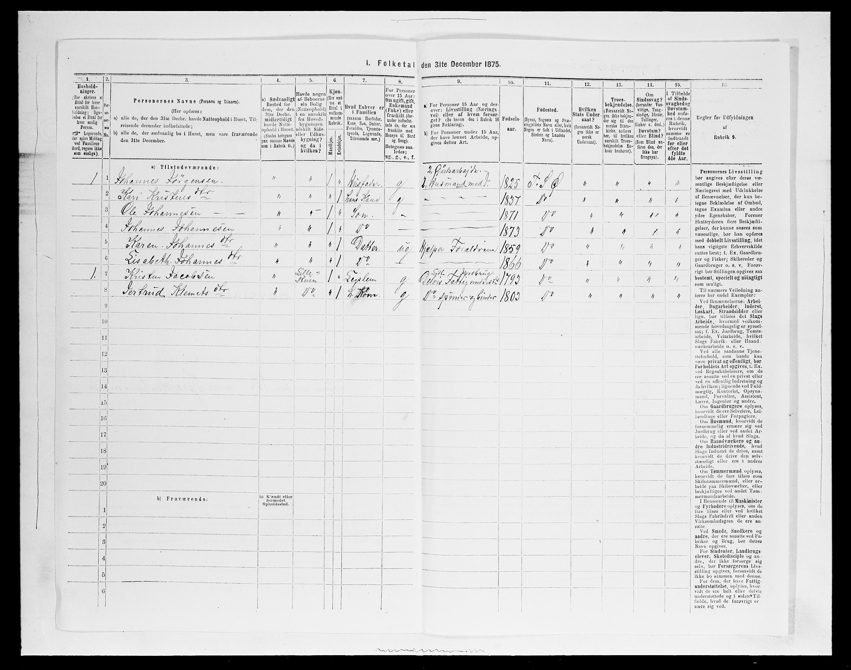 SAH, 1875 census for 0521P Øyer, 1875, p. 1111