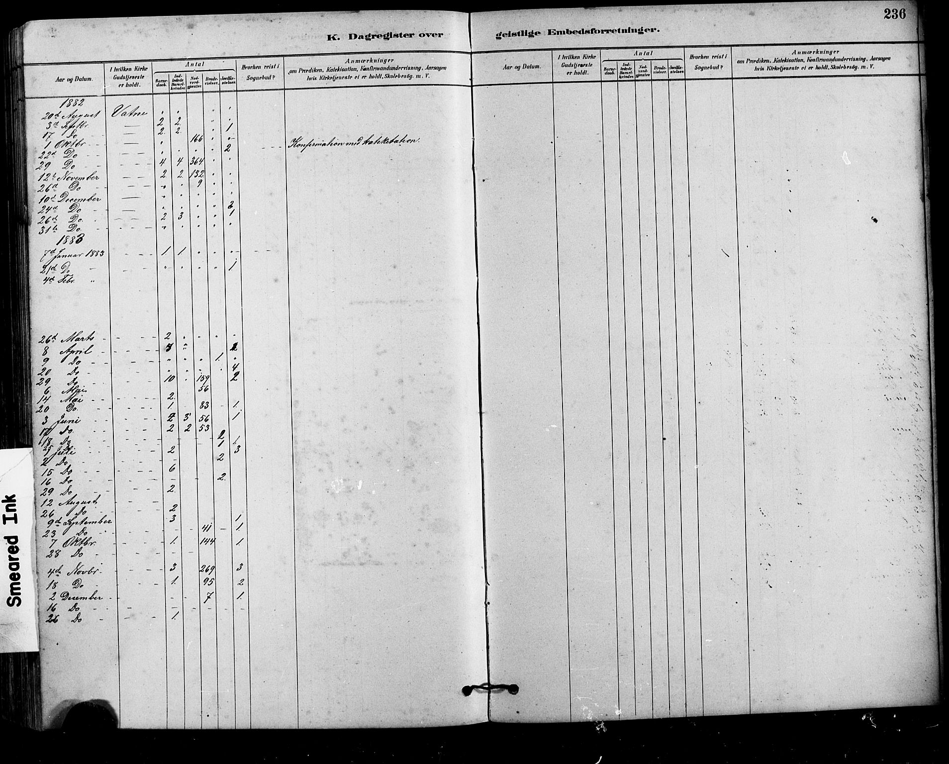 Ministerialprotokoller, klokkerbøker og fødselsregistre - Møre og Romsdal, AV/SAT-A-1454/525/L0376: Parish register (copy) no. 525C02, 1880-1902, p. 236