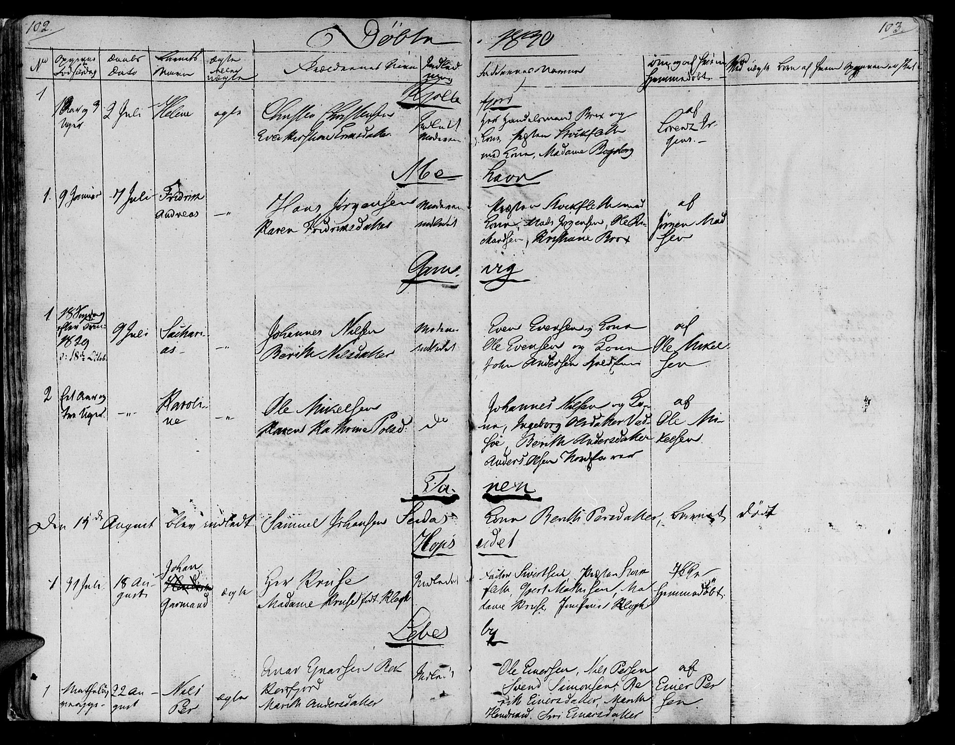 Lebesby sokneprestkontor, AV/SATØ-S-1353/H/Ha/L0002kirke: Parish register (official) no. 2, 1816-1833, p. 102-103