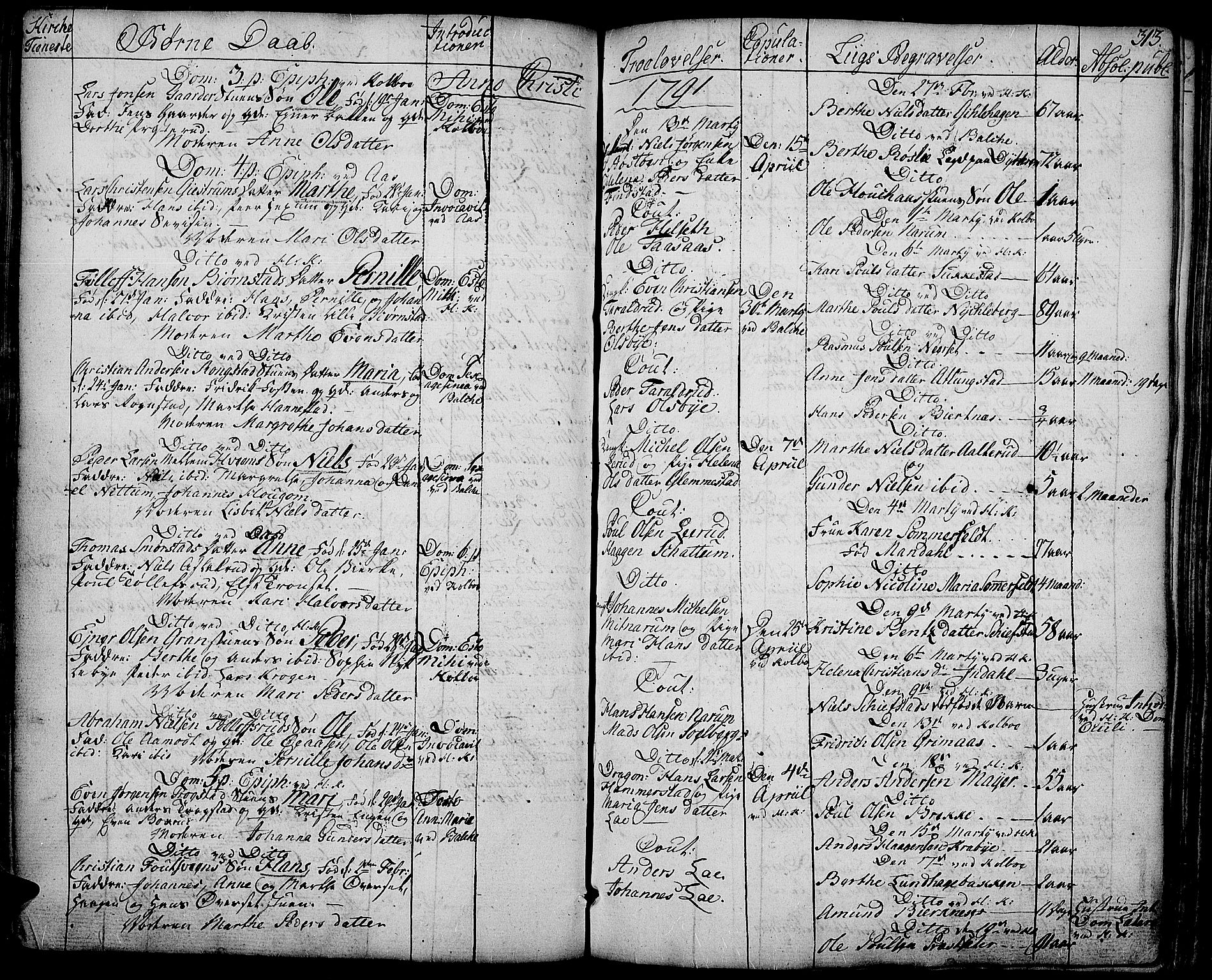 Toten prestekontor, SAH/PREST-102/H/Ha/Haa/L0006: Parish register (official) no. 6, 1773-1793, p. 313
