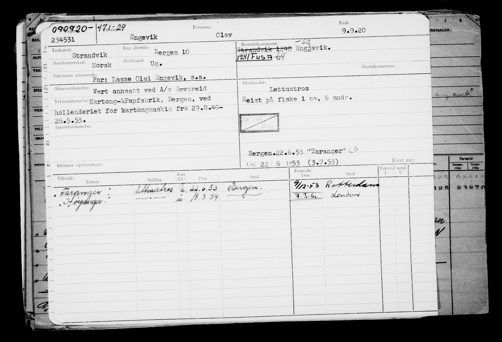 Direktoratet for sjømenn, AV/RA-S-3545/G/Gb/L0185: Hovedkort, 1920, p. 193